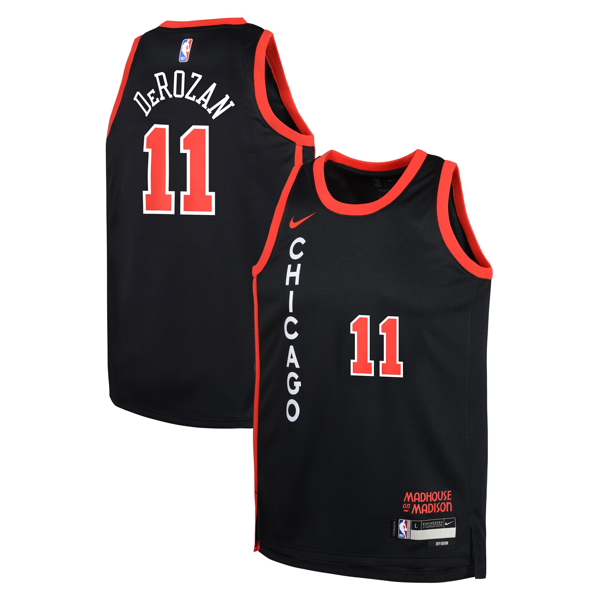 Youth Chicago Bulls DeMar DeRozan  Black 2023/24 Swingman Replica Jersey - City Edition
