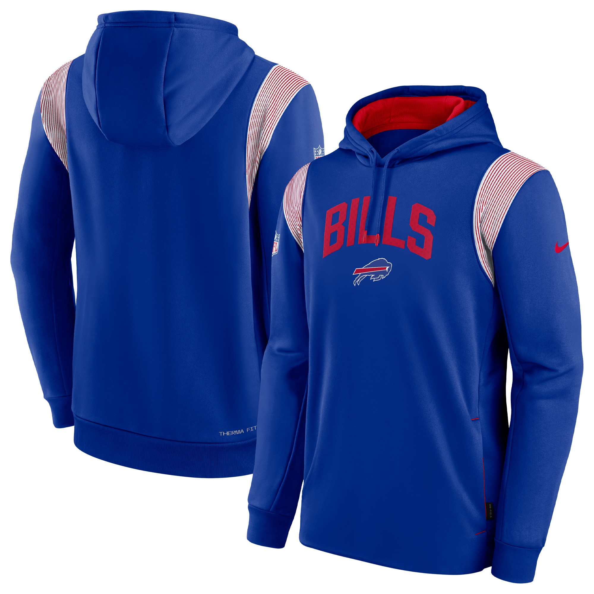 Buffalo Bills Sideline Athletic Stack Performance Pullover Hoodie - Royal