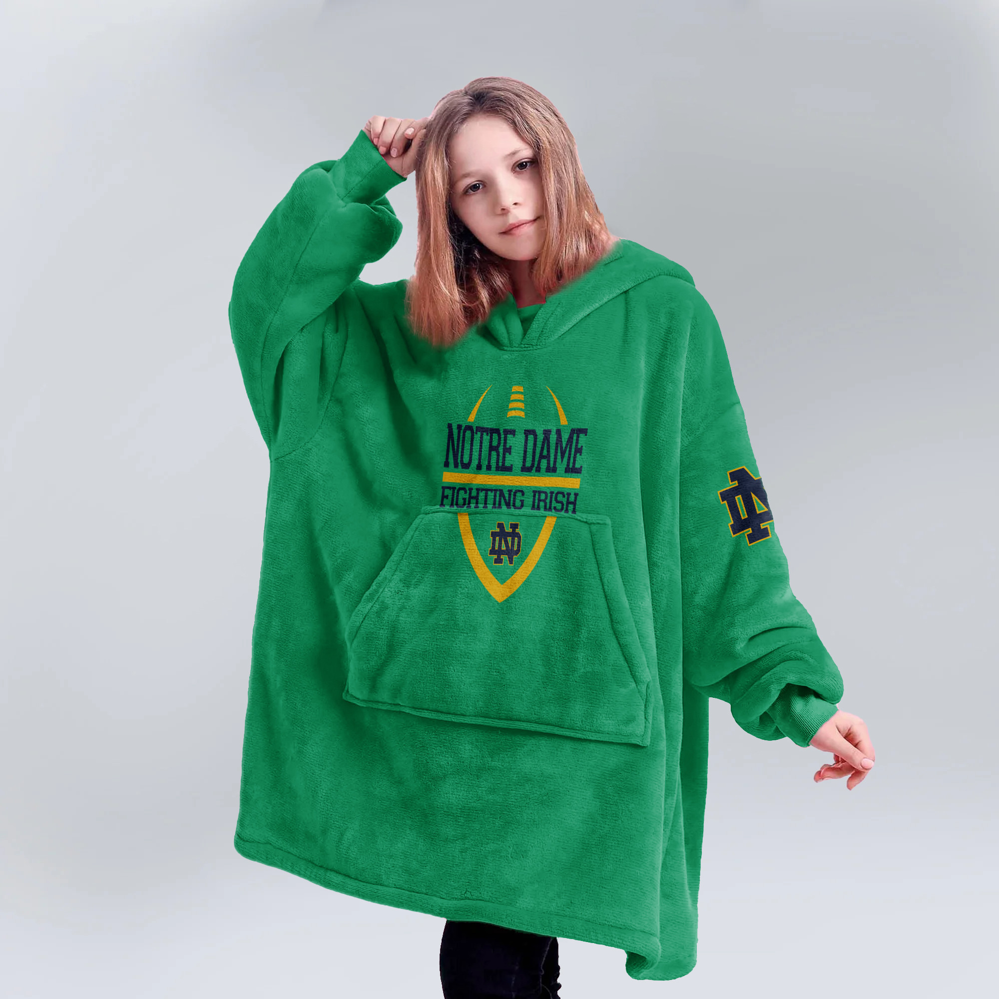 Adult Notre Dame Football Unisex Blanket Hoodie