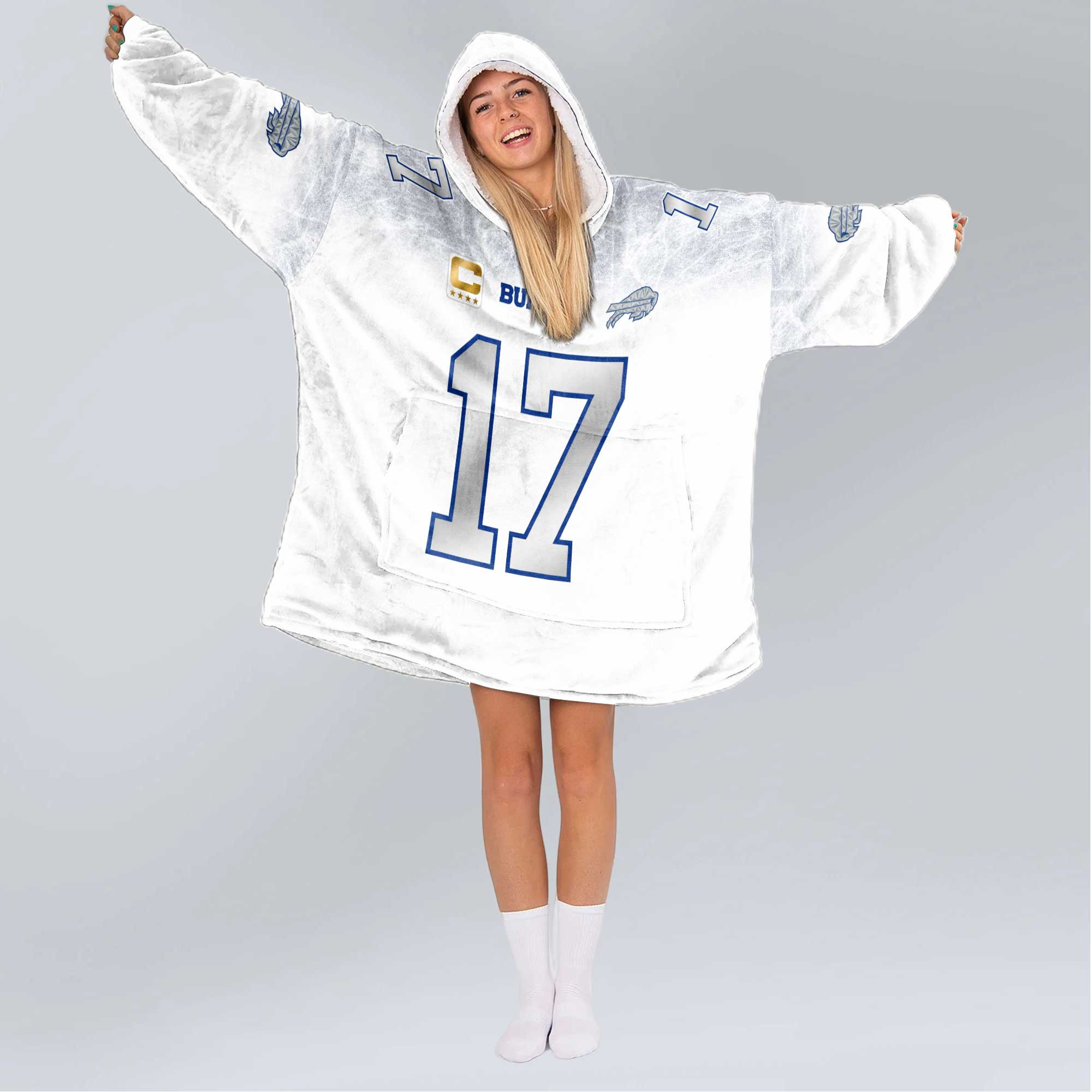 Captain J.A 17 Buffalo Football Unisex Blanket Hoodie