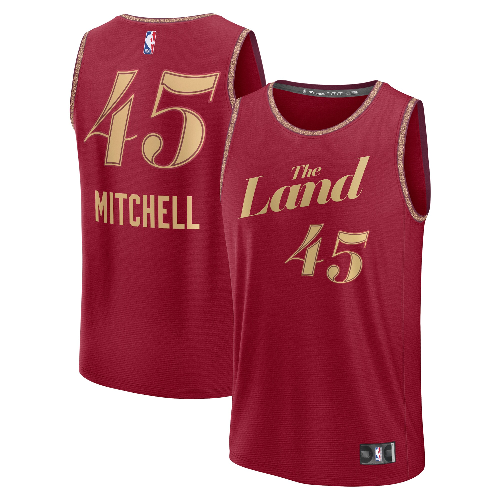 Youth Cleveland Cavaliers Donovan Mitchell  Wine 2023/24 Fast Break Jersey - City Edition