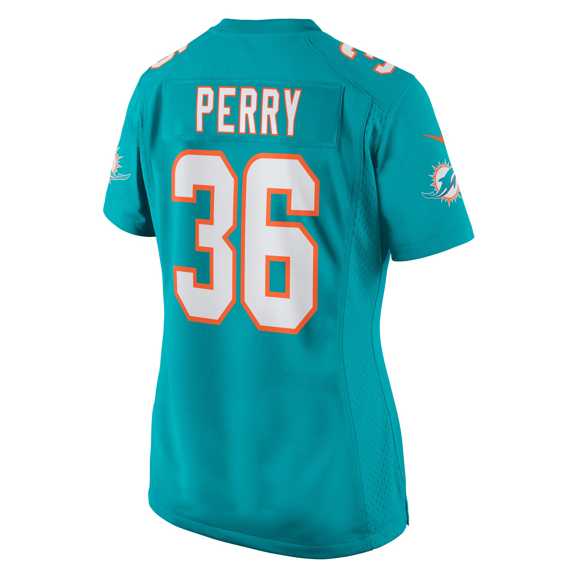 Jamal Perry Miami Dolphins  Women's Home Game Player Jersey - Aqua