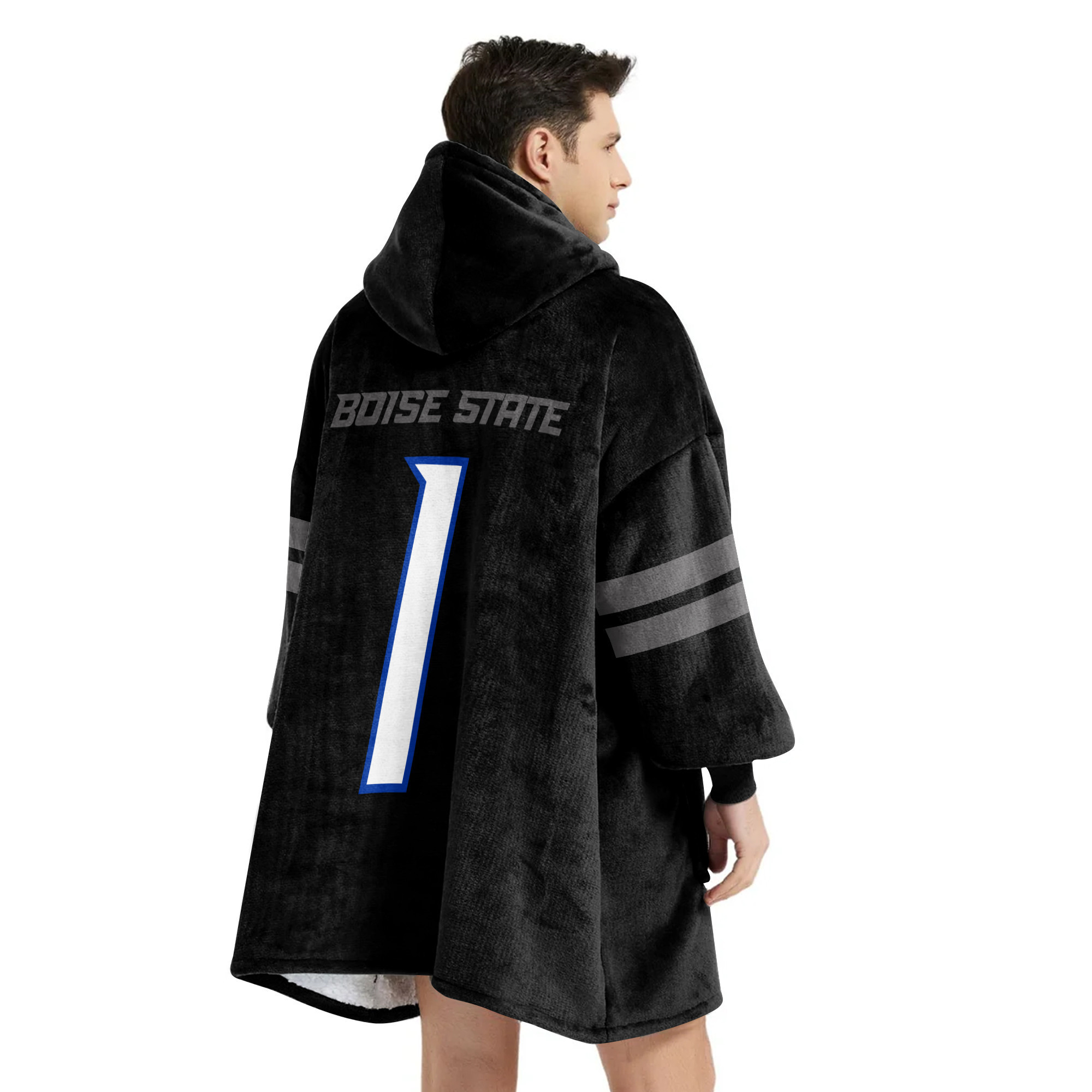 Adult #1 Boise State Football Unisex Blanket Hoodie