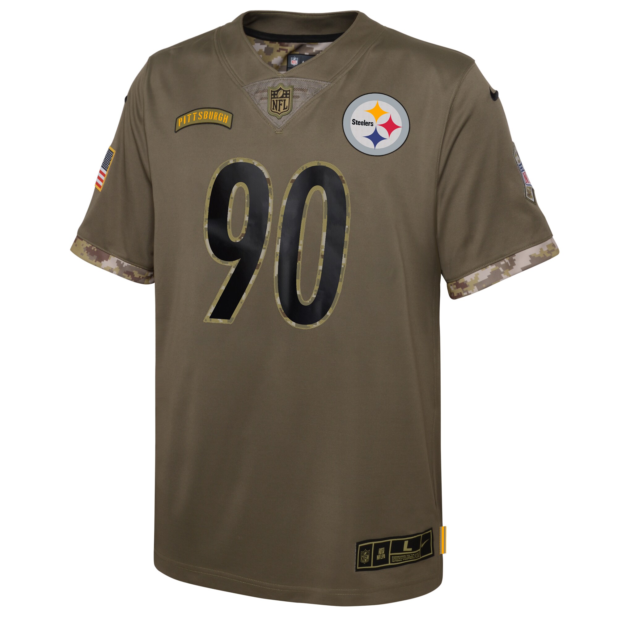 Pittsburgh Steelers  Youth 2022 Salute To Service Player Limited Jersey - Olive