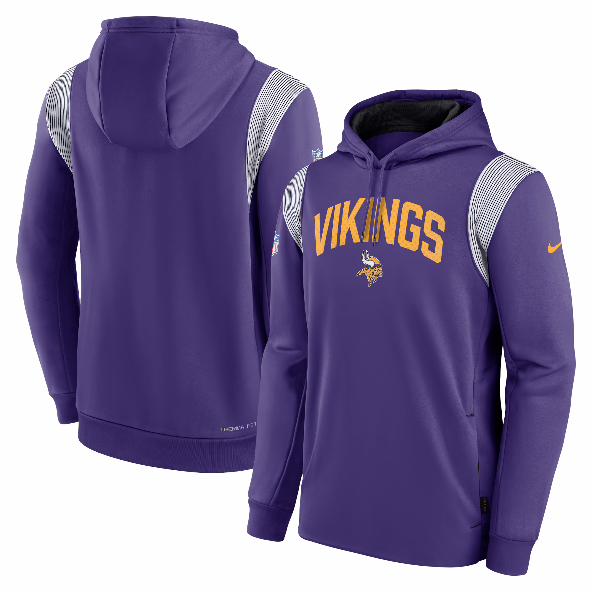 Minnesota Vikings Sideline Athletic Stack Performance Pullover Hoodie - Purple