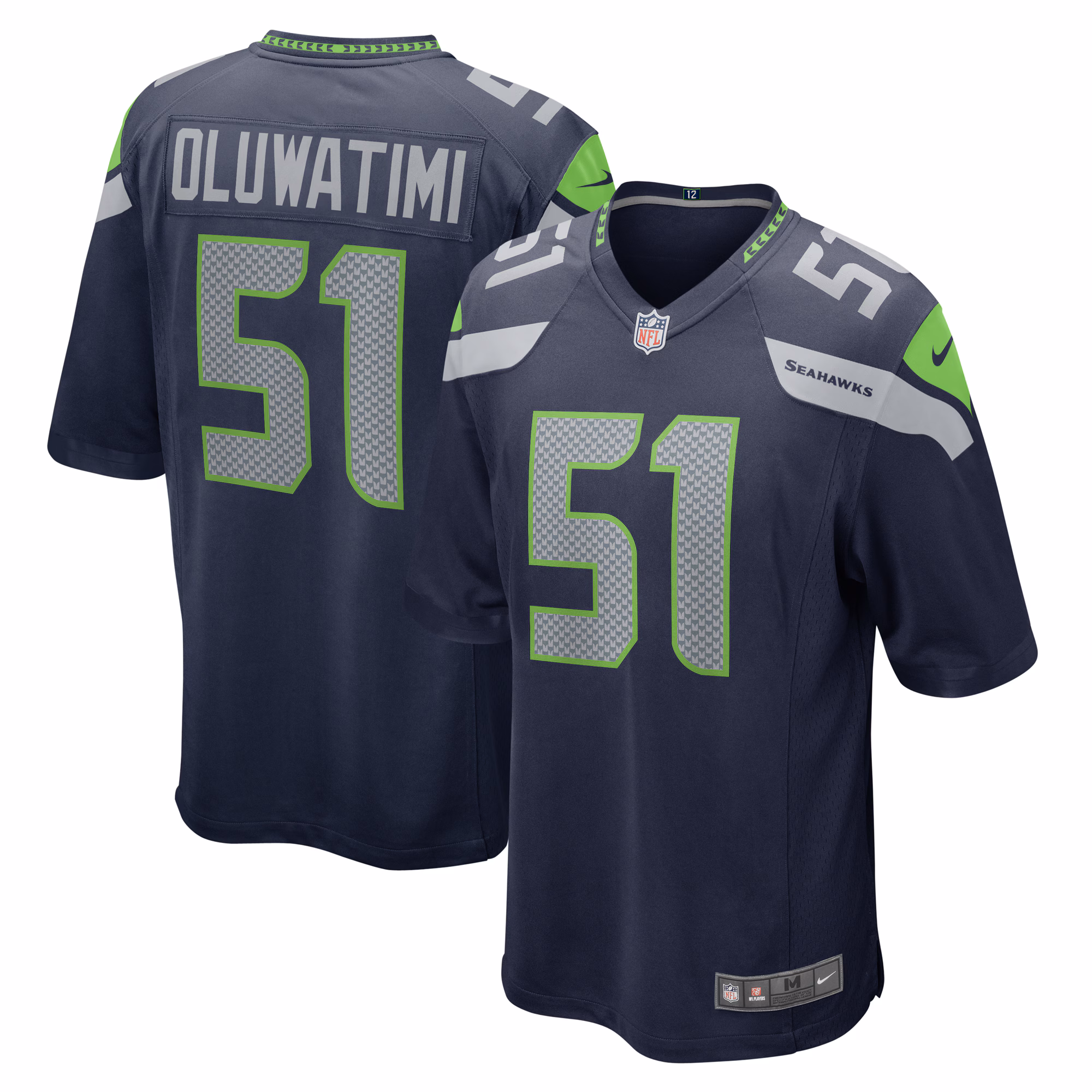 Olusegun Oluwatimi Seattle Seahawks  Game Jersey - College Navy