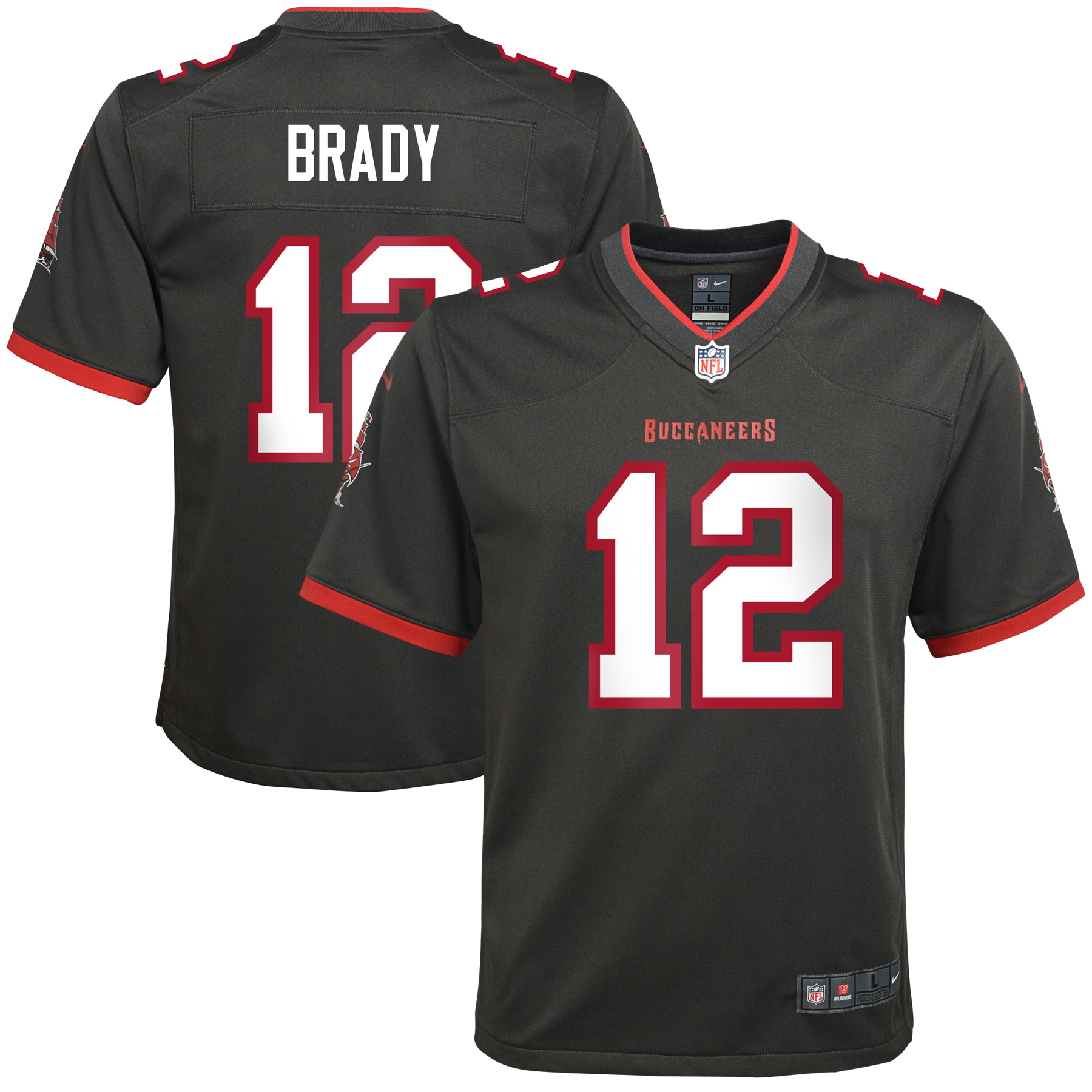 Tom Brady Tampa Bay Buccaneers Youth Alternate Game Jersey - Pewter