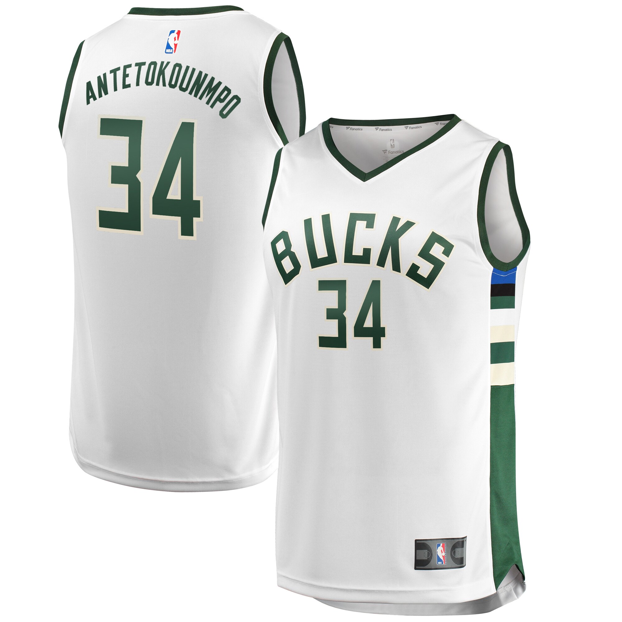 Giannis Antetokounmpo Milwaukee Bucks  Fast Break Replica Jersey White - Association Edition
