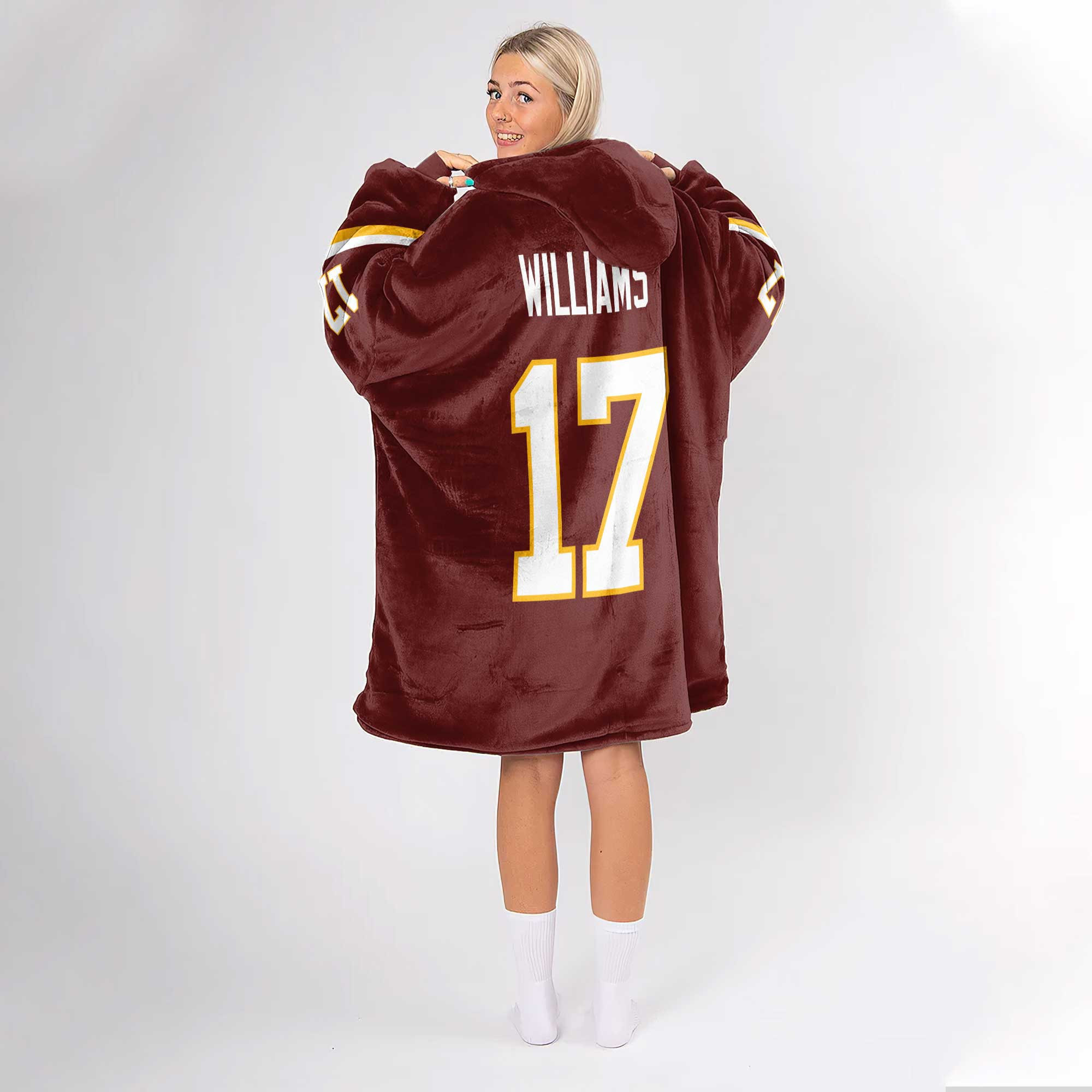 Adult 17 Washington Football Unisex Blanket Hoodie