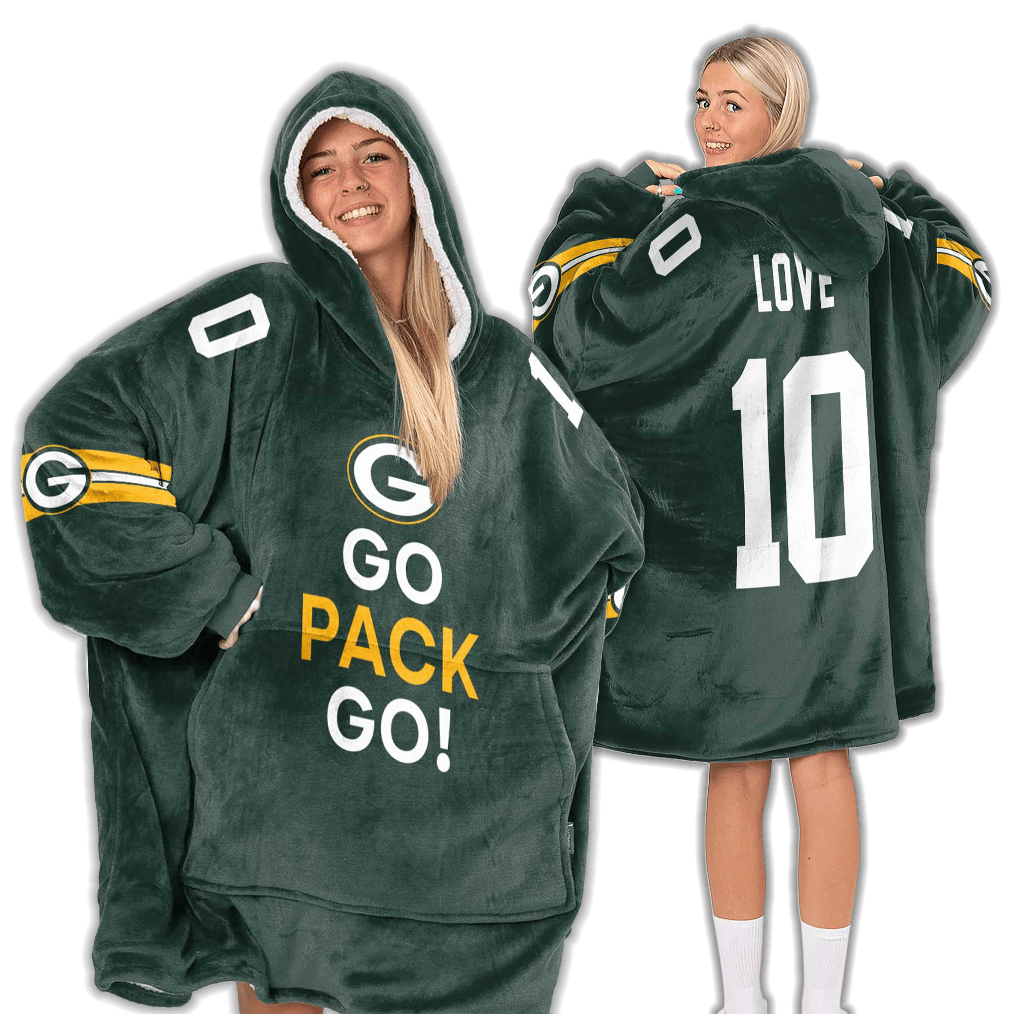 Go Pack Go! Green Bay Football Unisex Blanket Hoodie
