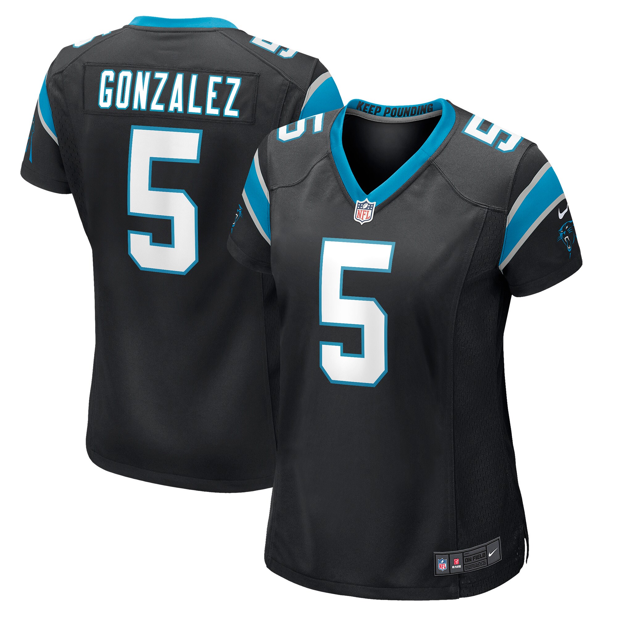 Zane Gonzalez Carolina Panthers  Women's Game Jersey - Black