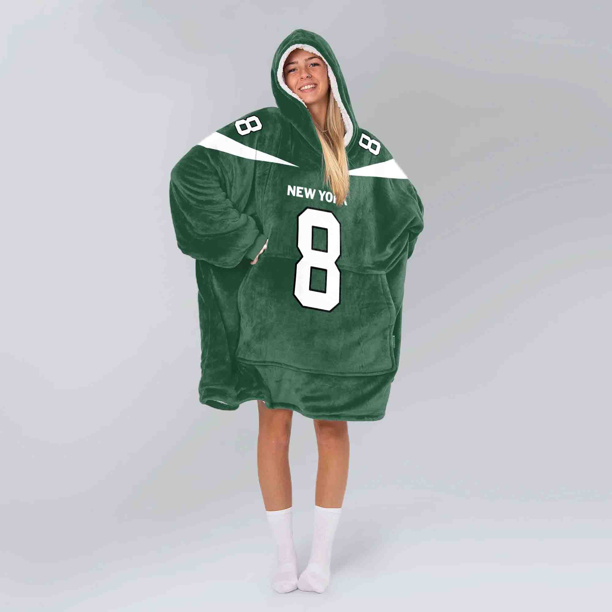 Adult AR 8 New York Football Unisex Blanket Hoodie