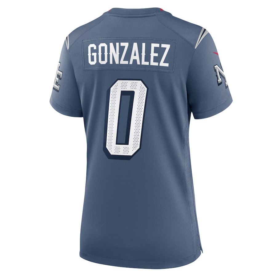 Christian Gonzalez #0 New England Patriots Women's 2025 Rivalries Collection Game Jersey - Storm Blue