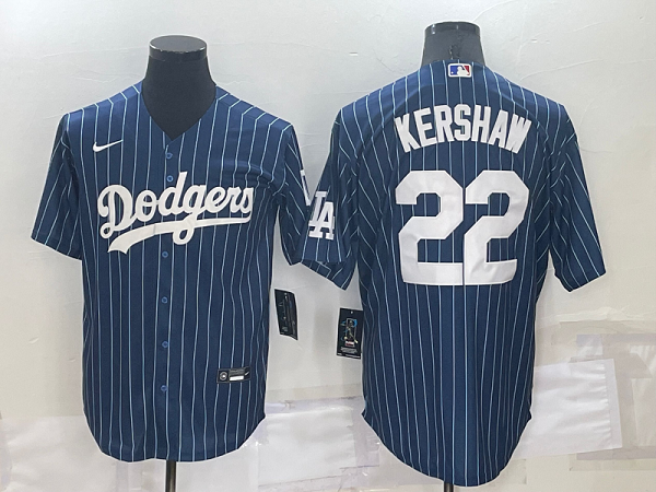 Men's  Los Angeles Dodgers #22 Clayton Kershaw Blue Throwback MLB Cool Base Jersey