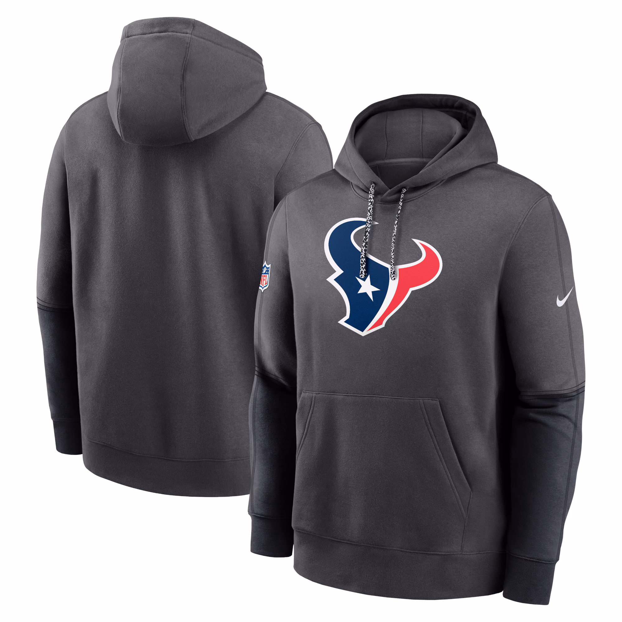 Houston Texans 2024 Sideline Club Pullover Hoodie - Anthracite