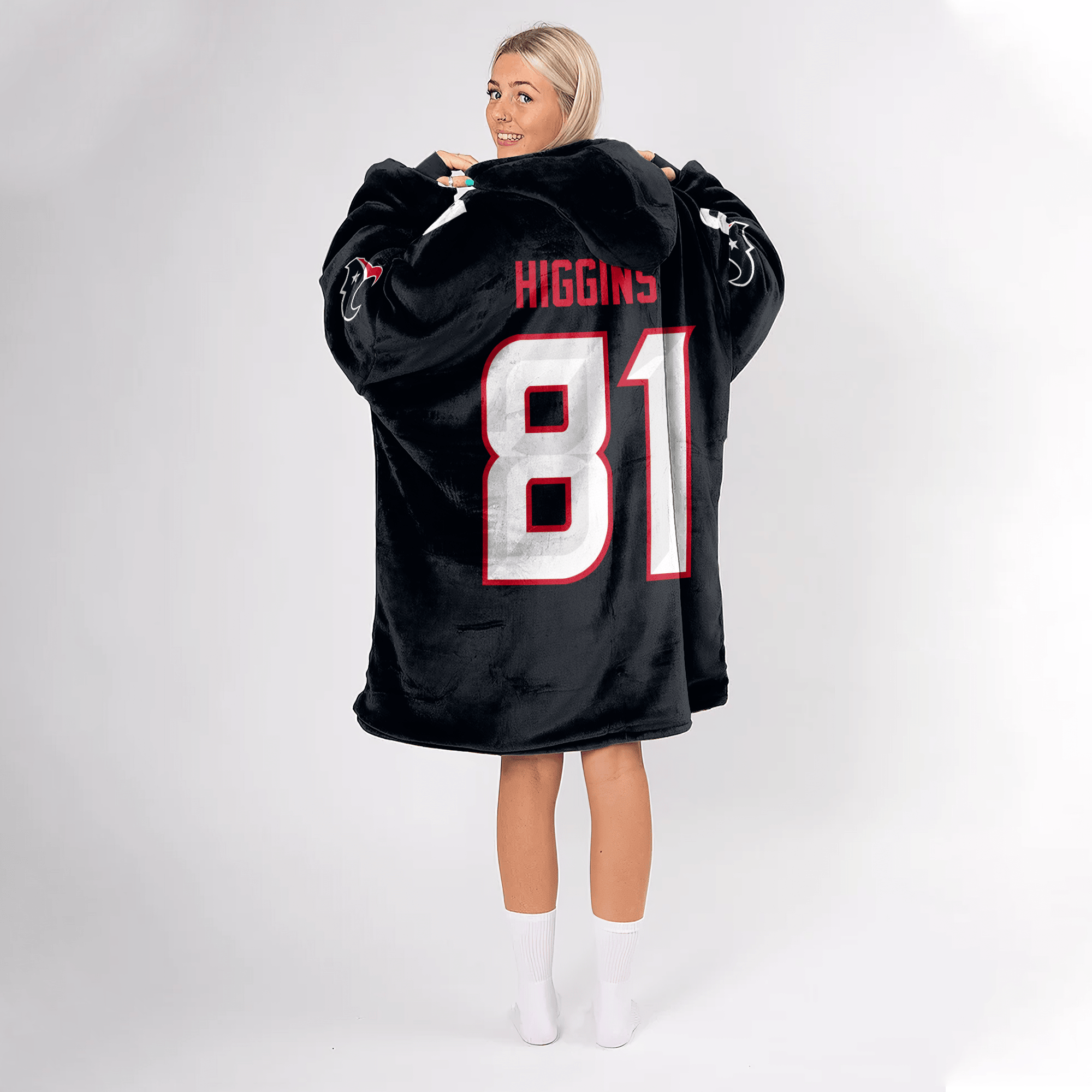 Adult J.H 81 Houston Football Unisex Blanket Hoodie