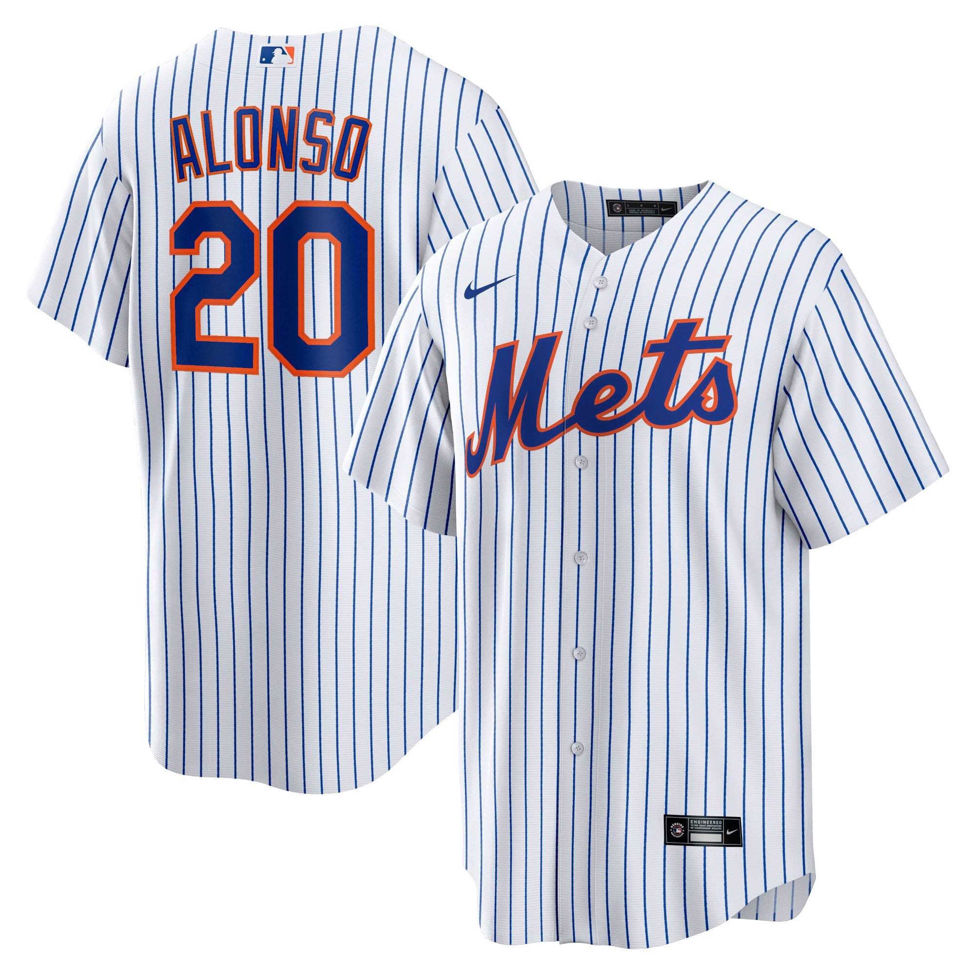 Men's New York Mets Pete Alonso  White Home Replica Player Name Jersey