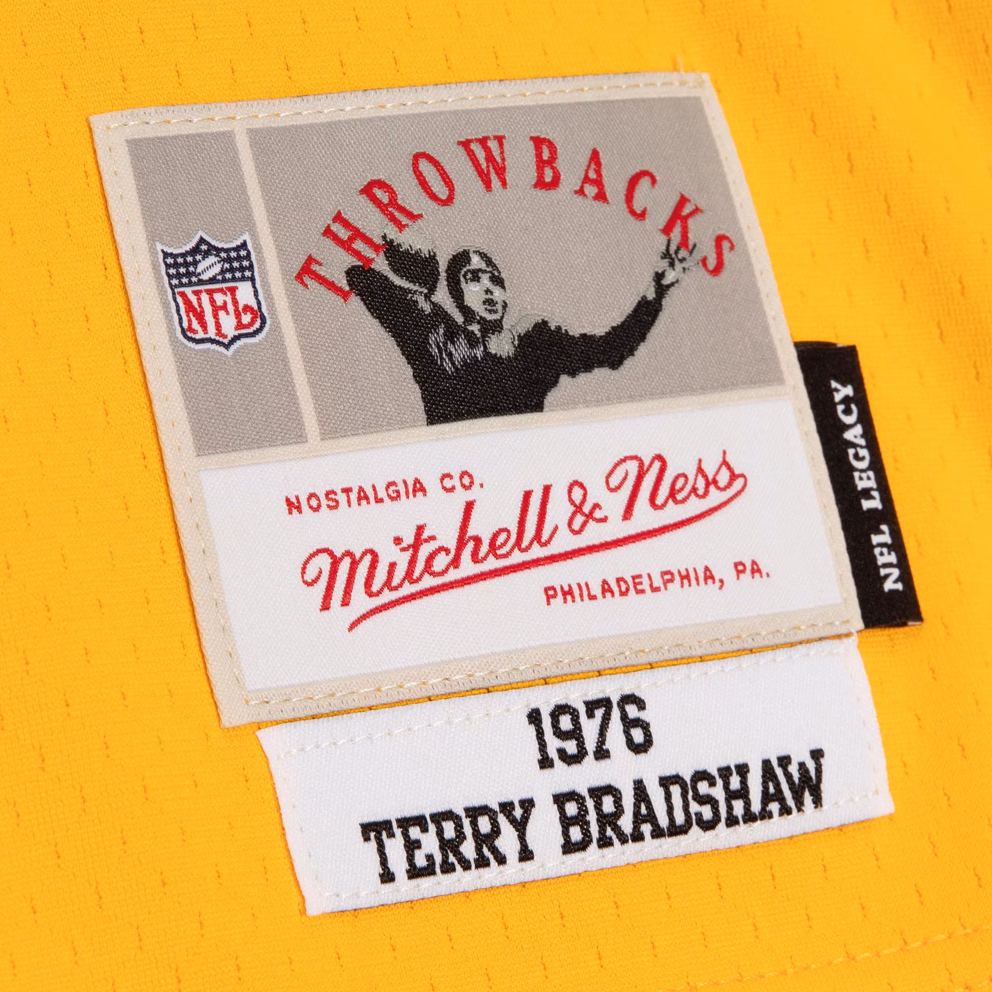 Terry Bradshaw Pittsburgh Steelers 1976 Split Legacy Replica Jersey - Black/Gold