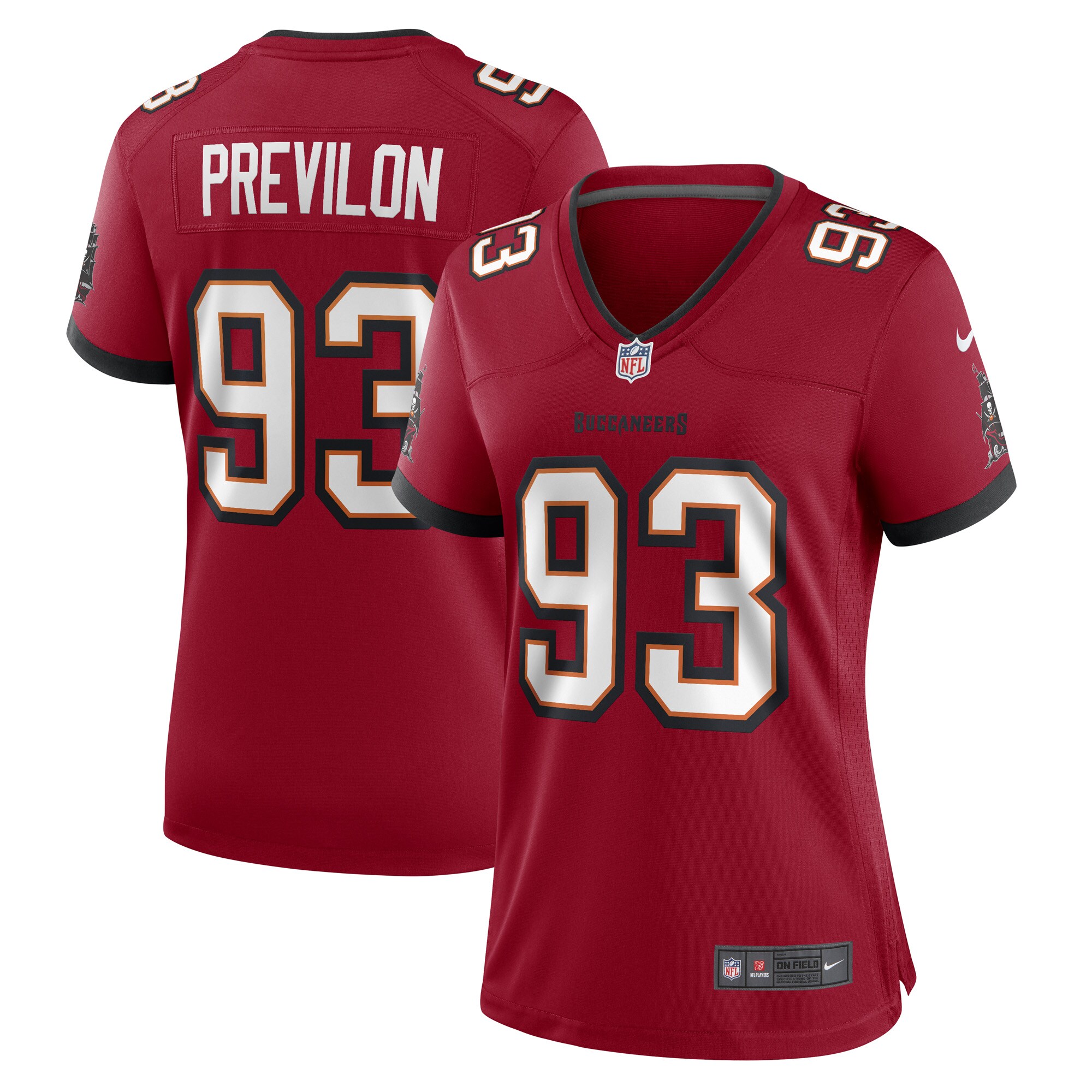 Willington Previlon Tampa Bay Buccaneers  Women's Game Player Jersey - Red