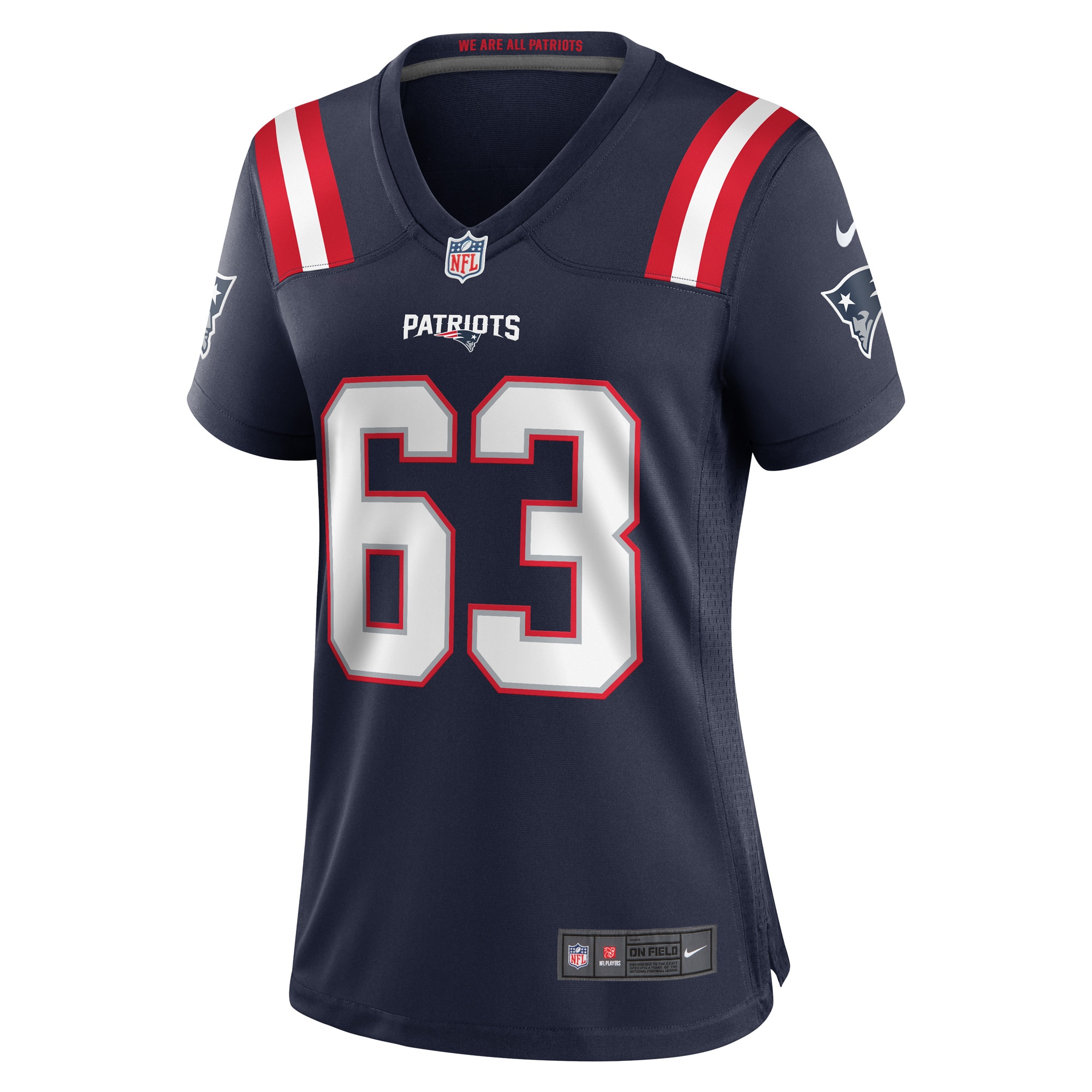 Chasen Hines New England Patriots Women's Game Player Jersey - Navy