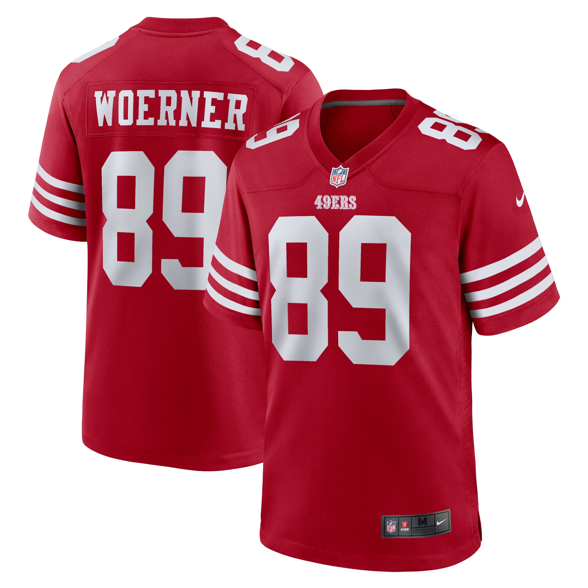 Charlie Woerner San Francisco 49ers  Game Jersey -  Scarlet