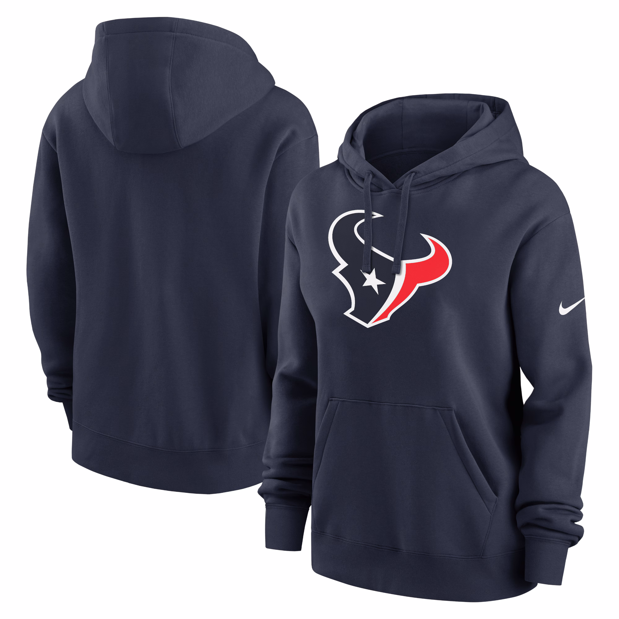 Houston Texans Women's Club Fleece Pullover Hoodie - Navy
