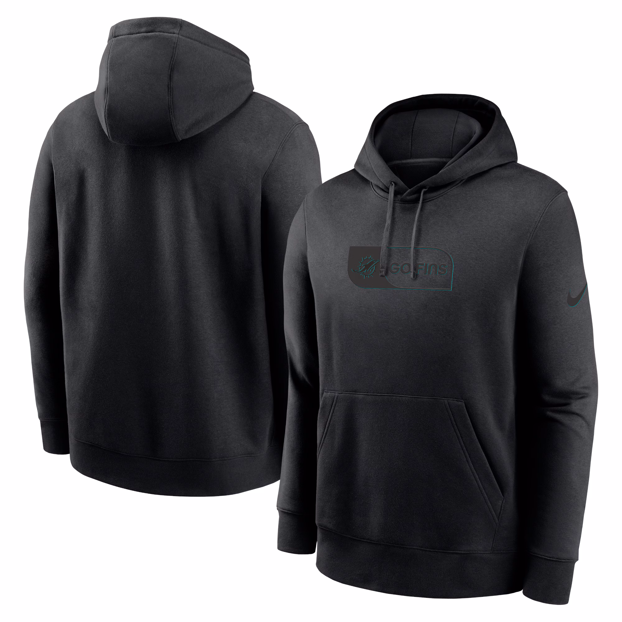 Miami Dolphins Edge French Terry Club Pullover Hoodie - Black