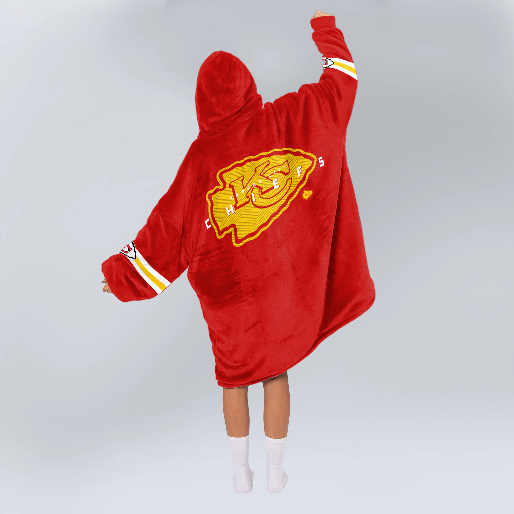 Adult Ready To Roll Kansas City Football Unisex Blanket Hoodie
