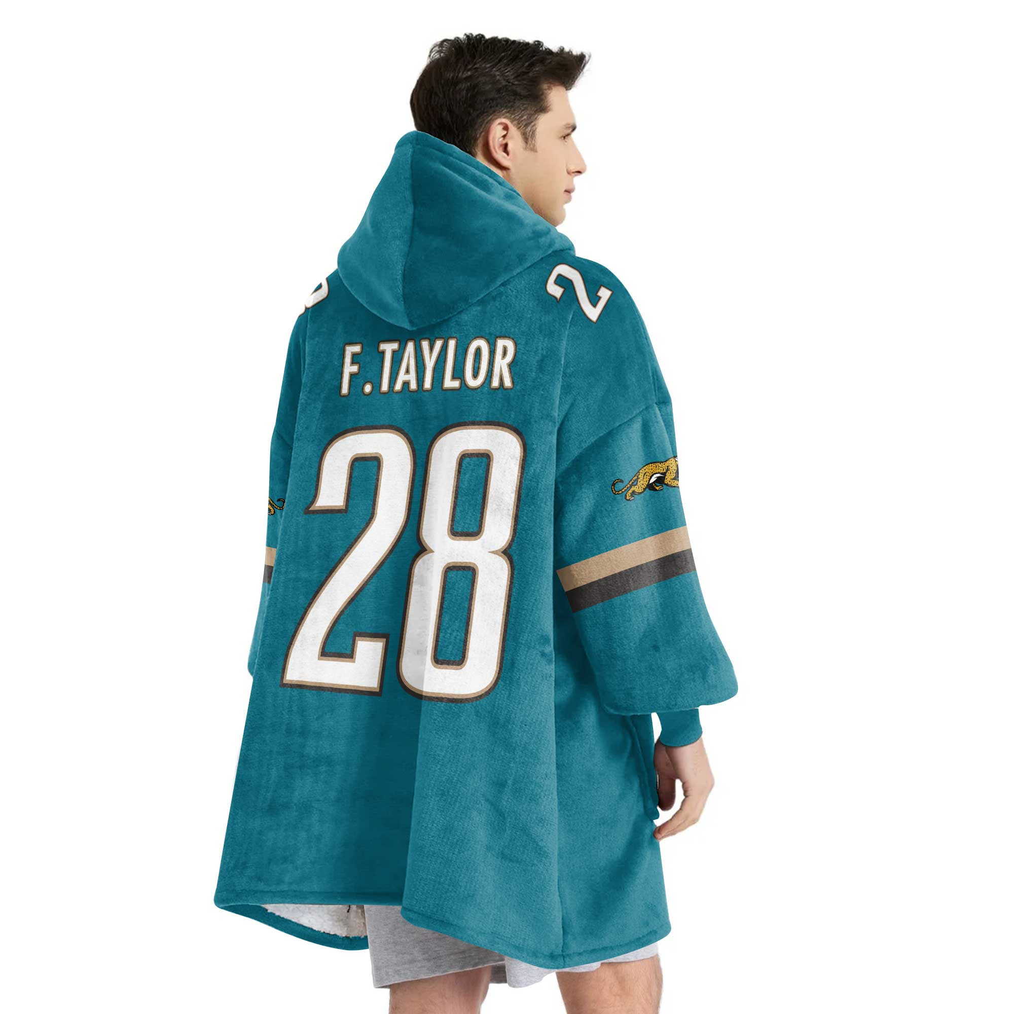 Adult 28 Jacksonville Football Unisex Blanket Hoodie
