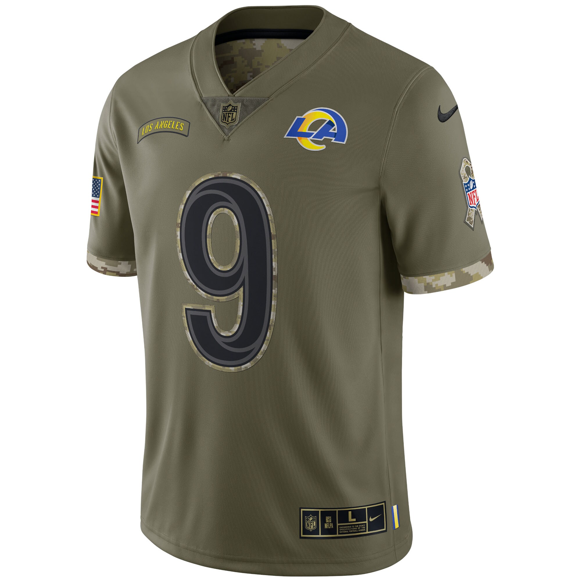 Matthew Stafford Los Angeles Rams  2022 Salute To Service Limited Jersey - Olive