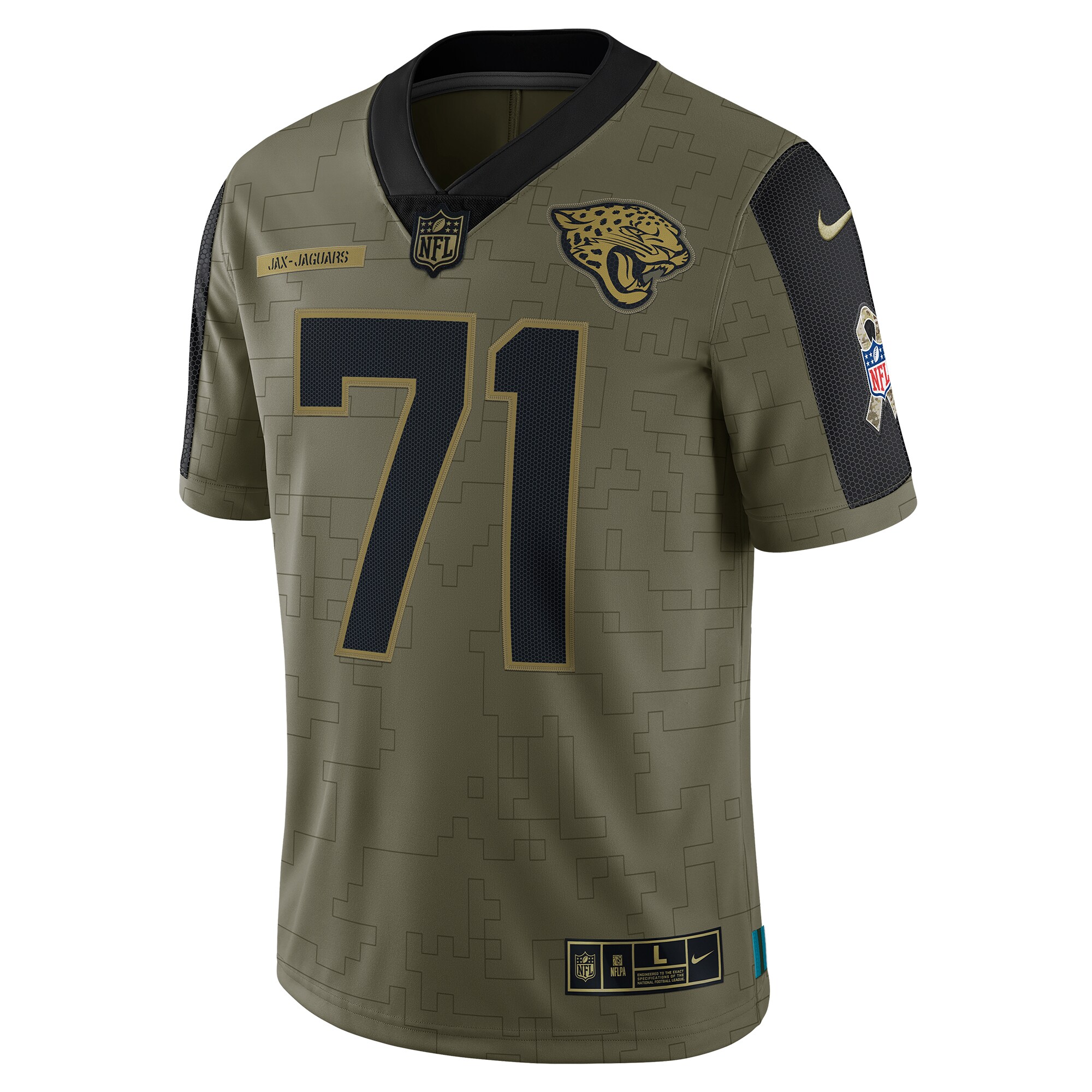 Tony Boselli Jacksonville Jaguars  2021 Salute To Service Retired Player Limited Jersey - Olive