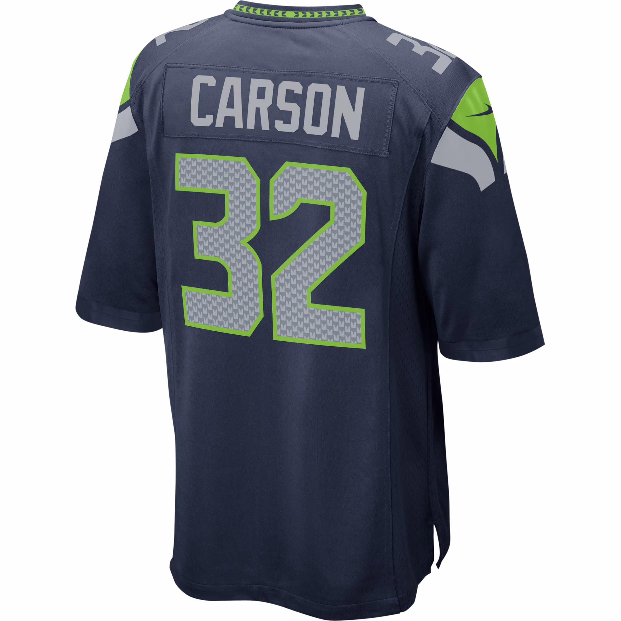Chris Carson Seattle Seahawks Game Player Jersey - Navy