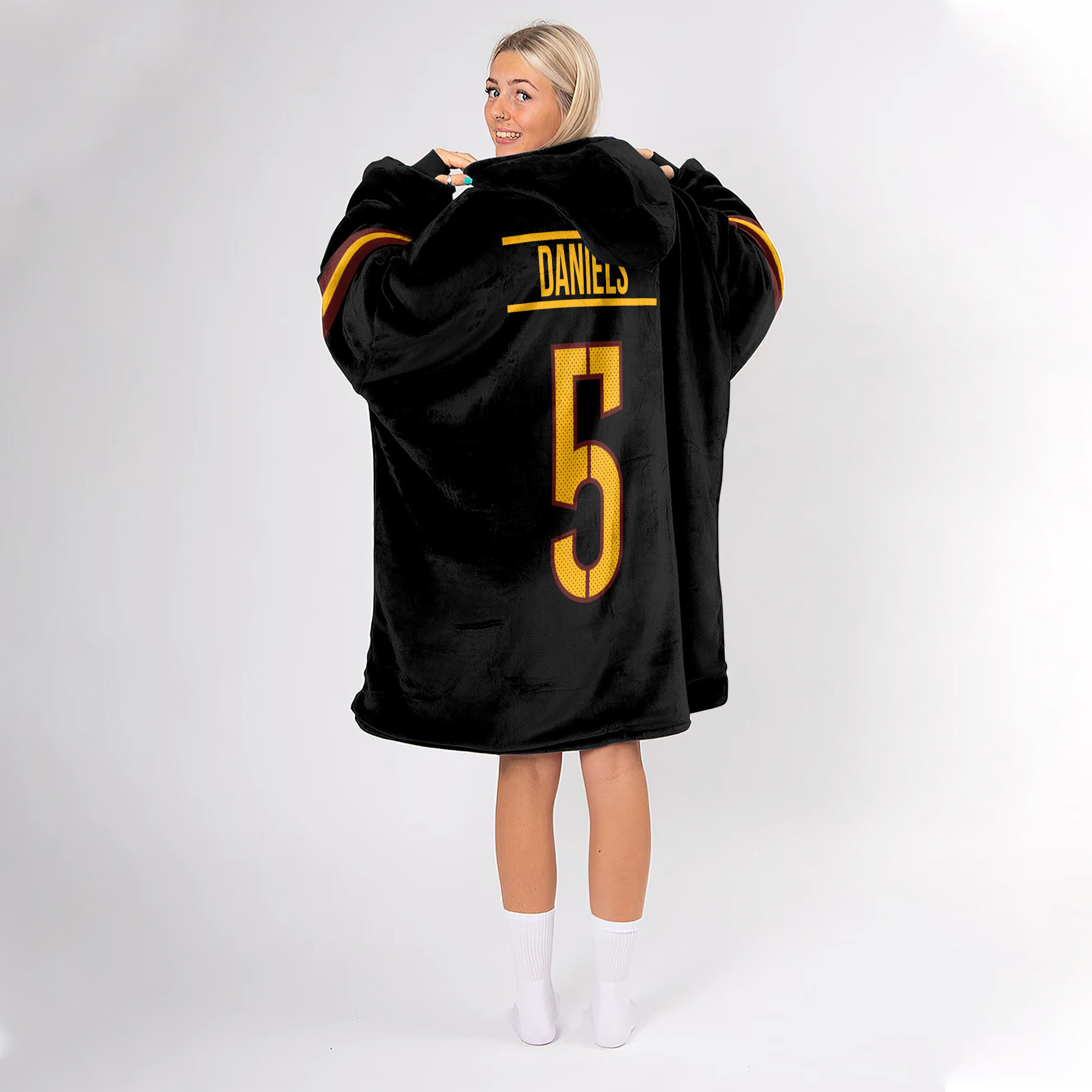 Adult 5 Washington Football Unisex Blanket Hoodie