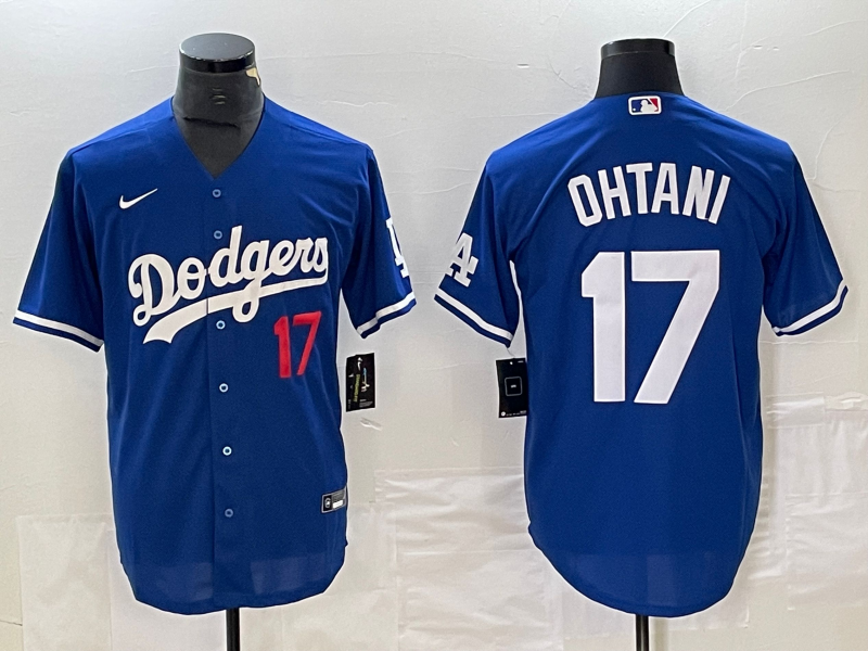 Men's Los Angeles Dodgers #17  Blue Shohei Ohtani Jersey