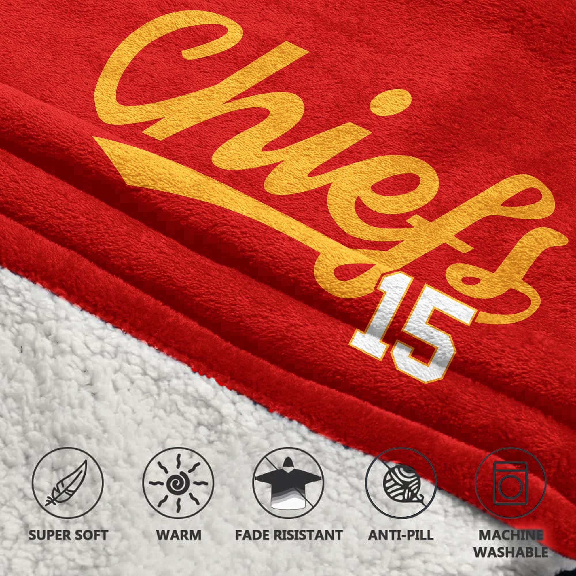 Adult P.M. 15 Kansas City Football Unisex Blanket Hoodie