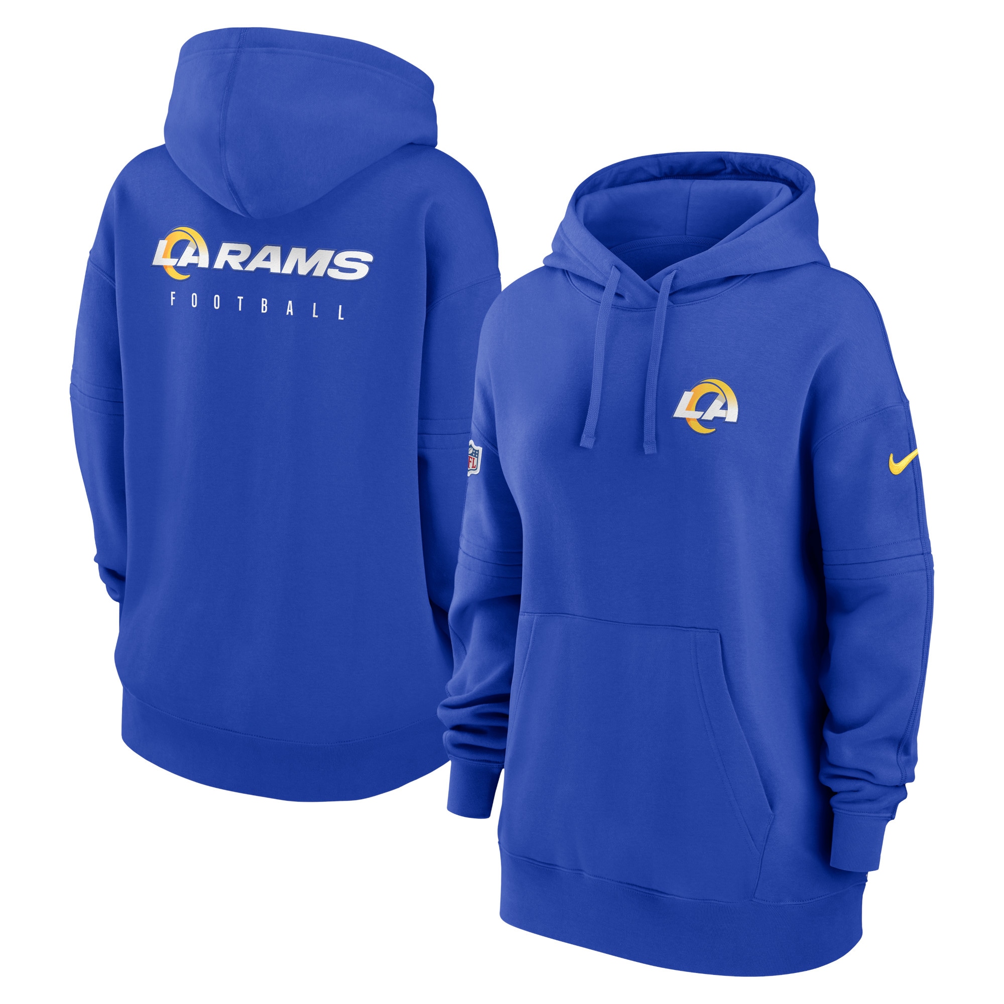 Los Angeles Rams  Women's 2023 Sideline Club Fleece Pullover Hoodie - Royal