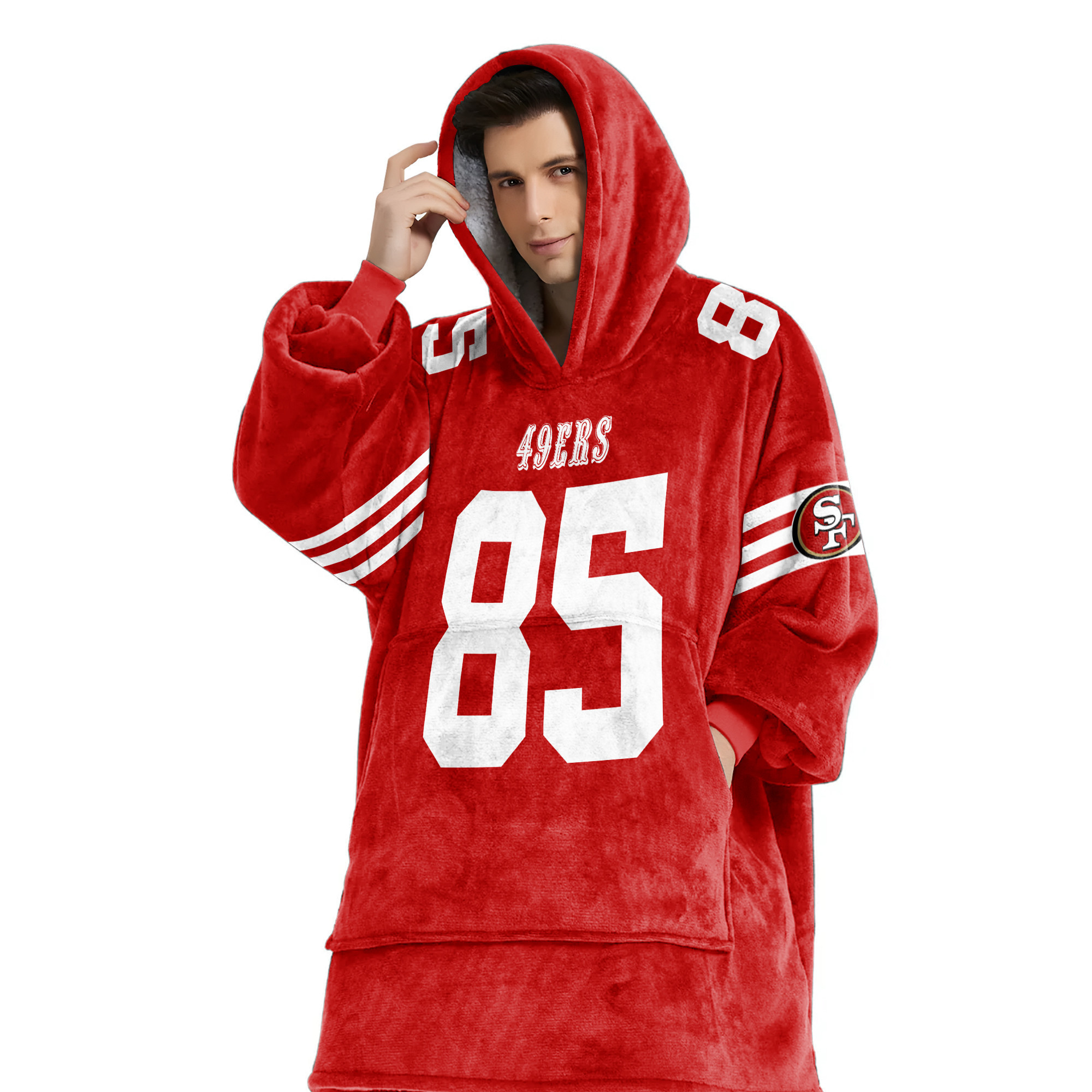 Adult 85 San Francisco 49ers Football Unisex Blanket Hoodie