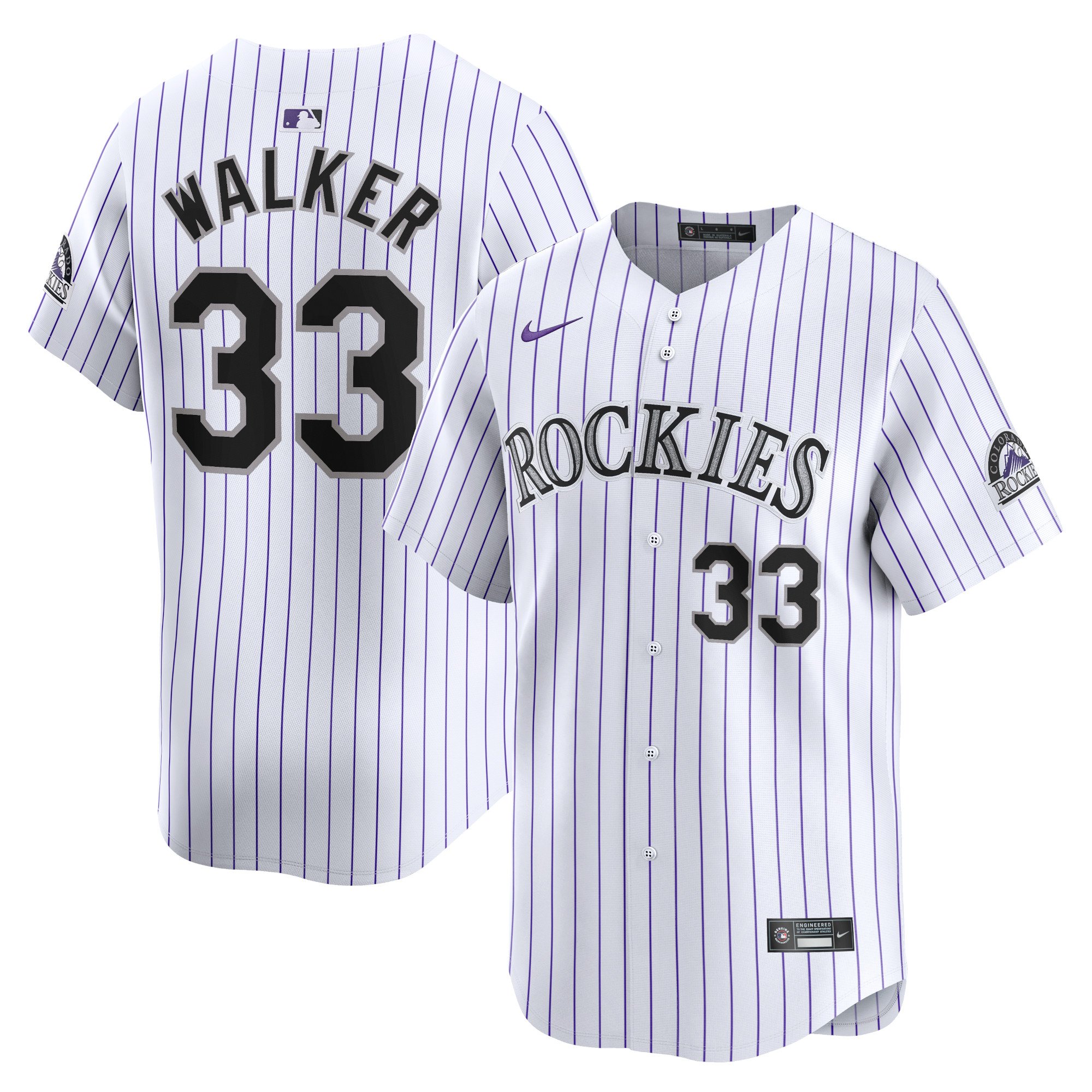 Men's Colorado Rockies Larry Walker  White Home Limited Player Jersey