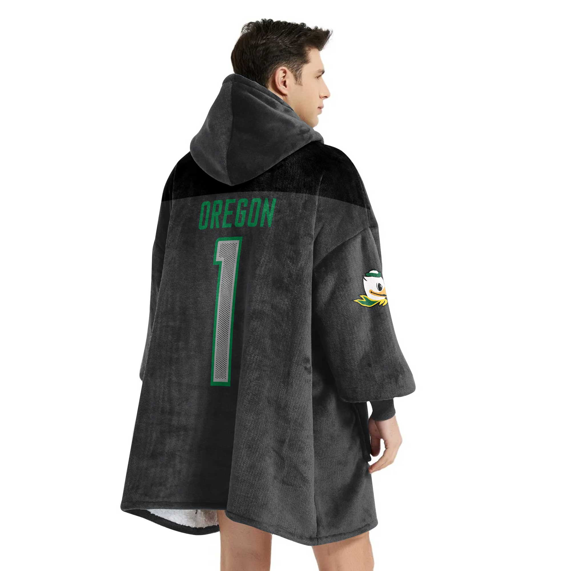 Adult Oregon 1 Football Unisex Blanket Hoodie