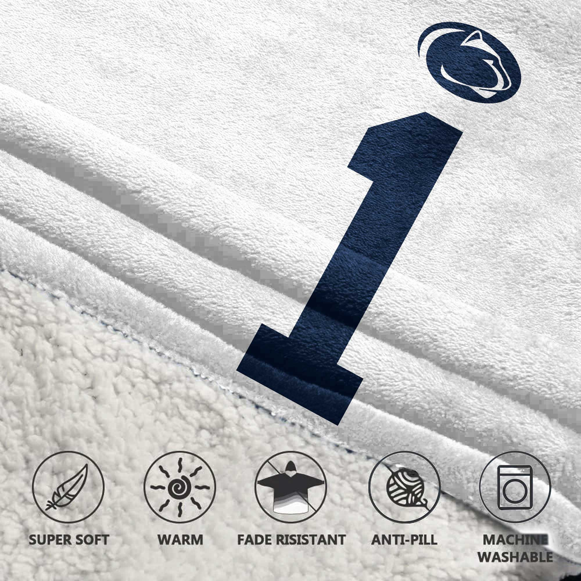 Adult #1 Penn State Football Unisex Blanket Hoodie