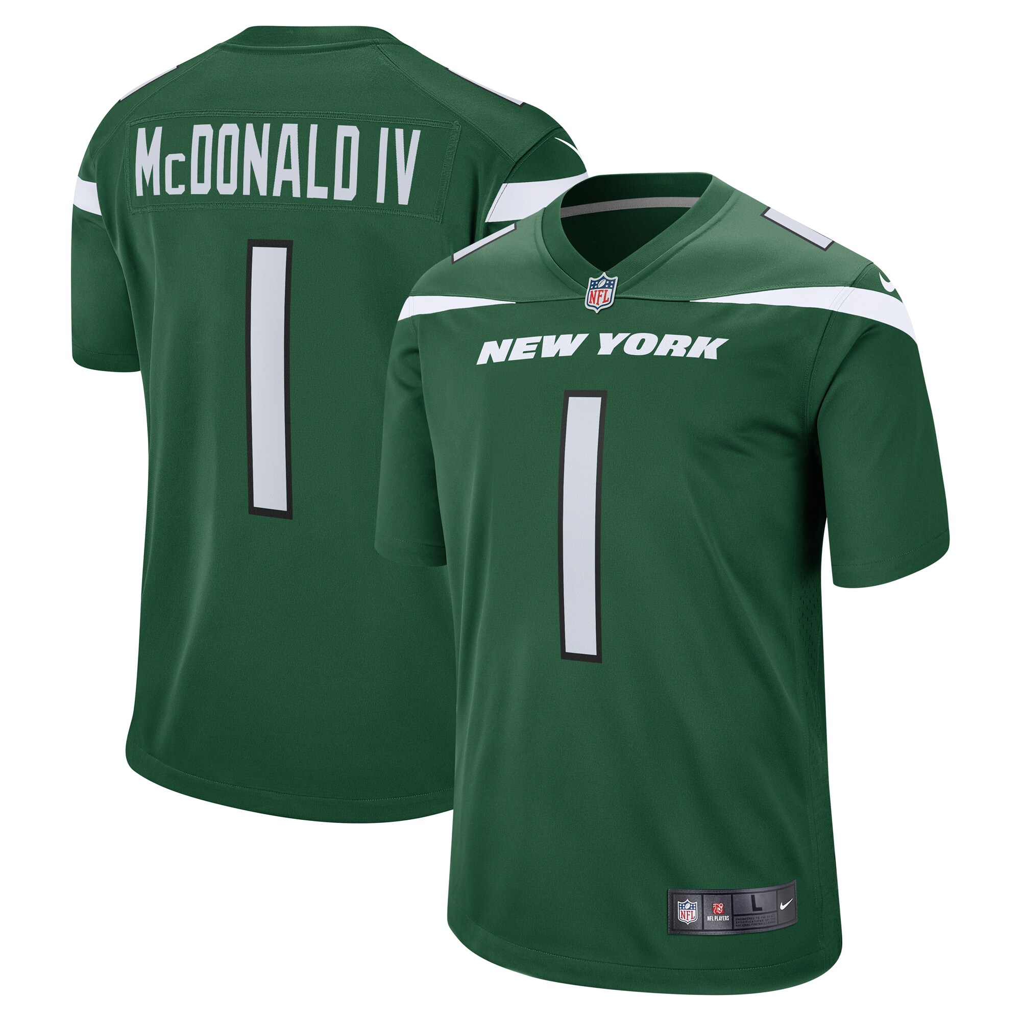Will McDonald IV New York Jets  2023 NFL Draft First Round Pick Game Jersey - Gotham Green