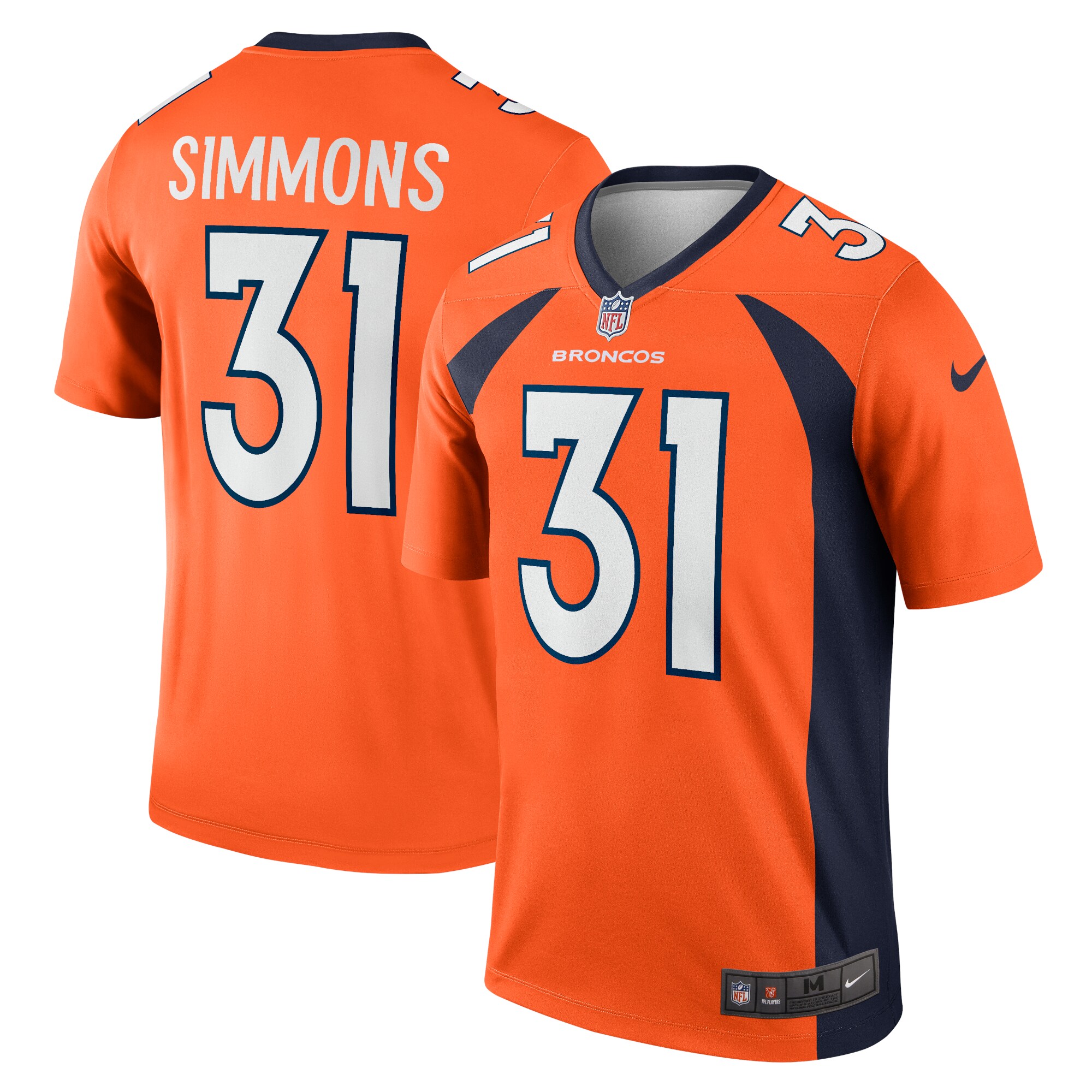 Justin Simmons Denver Broncos  Legend Jersey - Orange