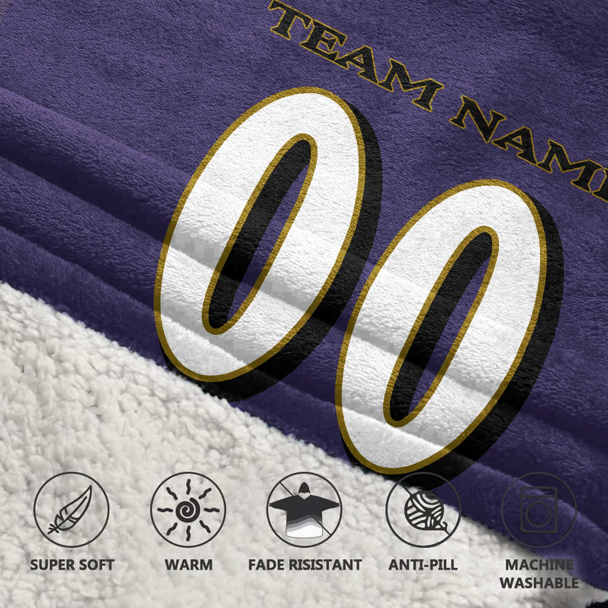 Adult Custom Blanket Hoodie Baltimore Inspired Color