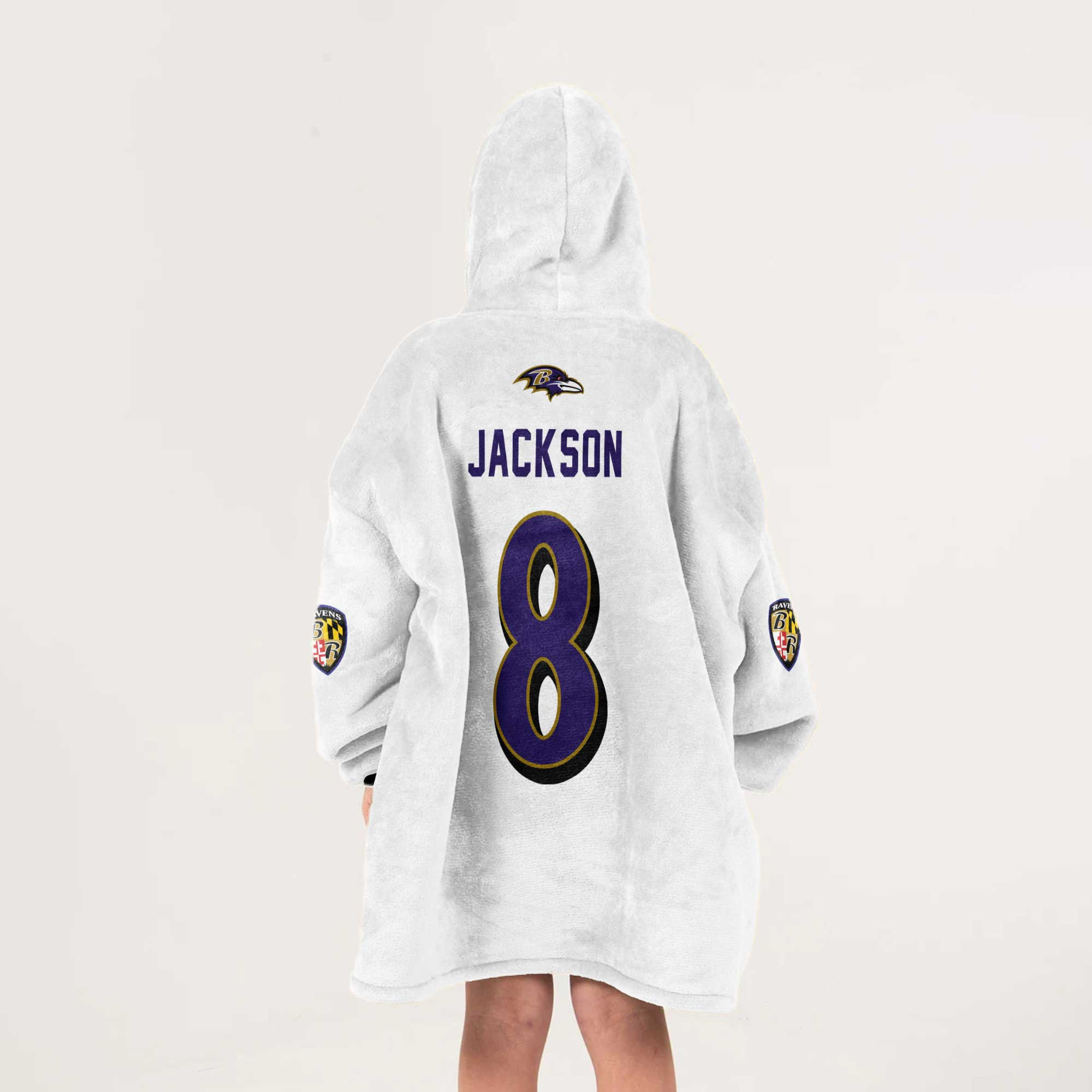 Kid 8 Baltimore Football Unisex Blanket Hoodie