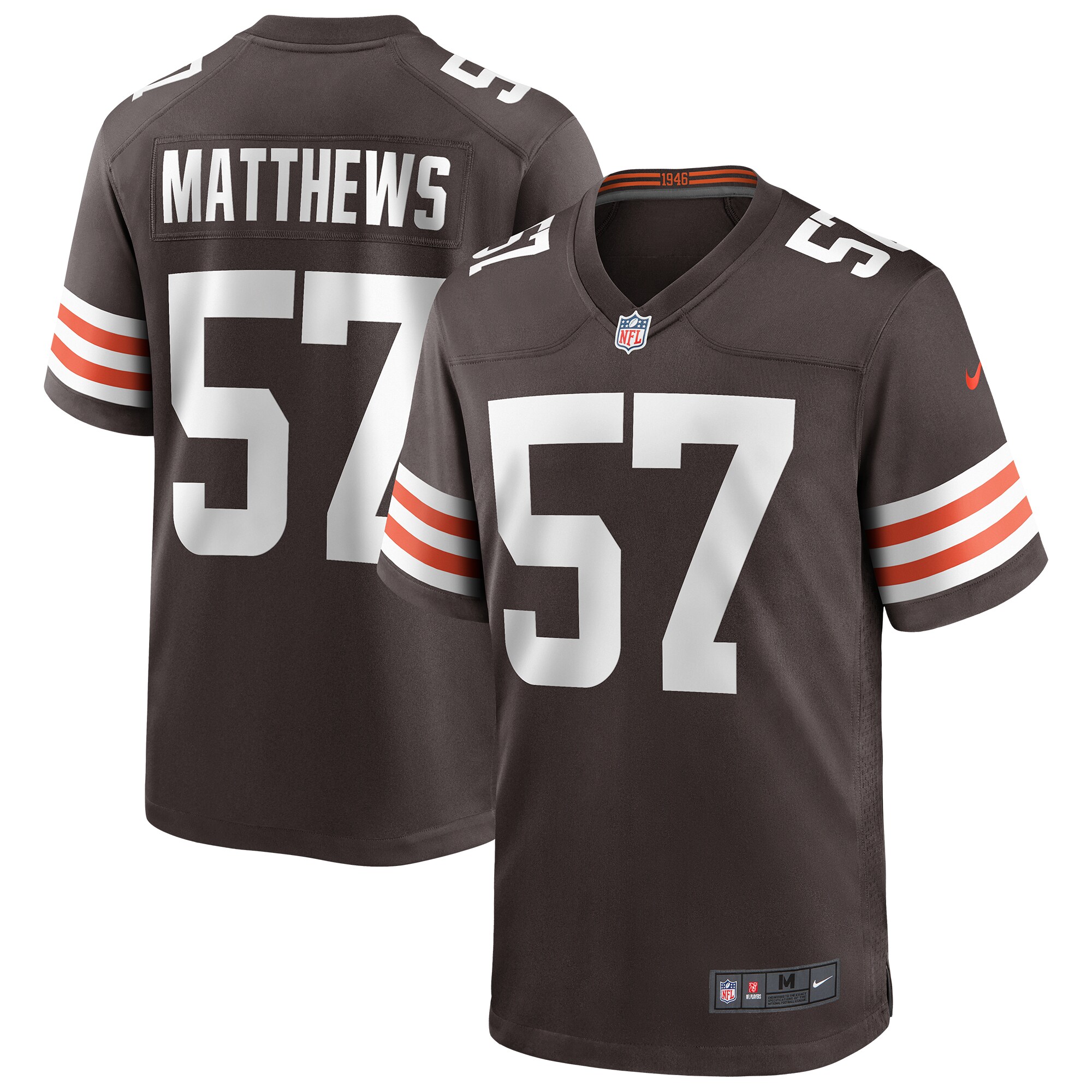 Clay Matthews Cleveland Browns Game Retired Player Jersey - Brown