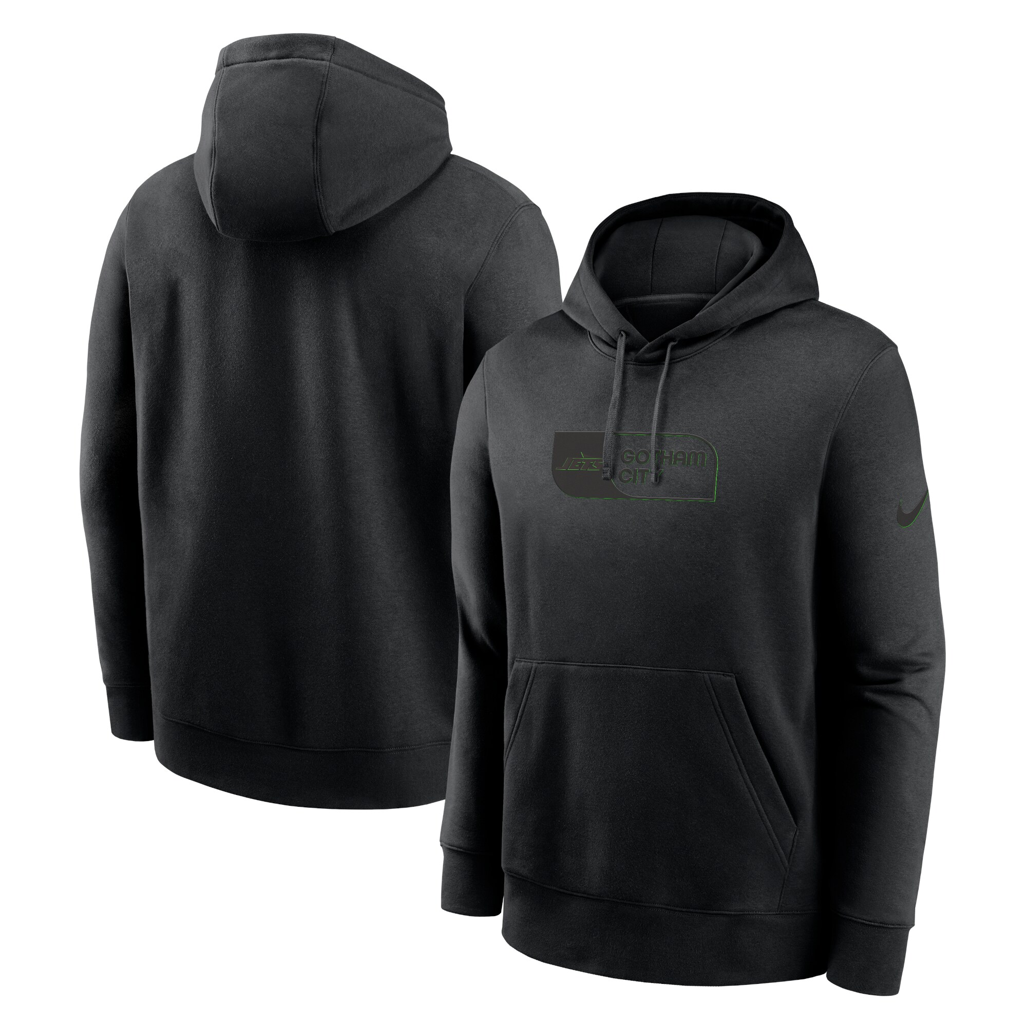 New York Jets Edge French Terry Club Pullover Hoodie - Black