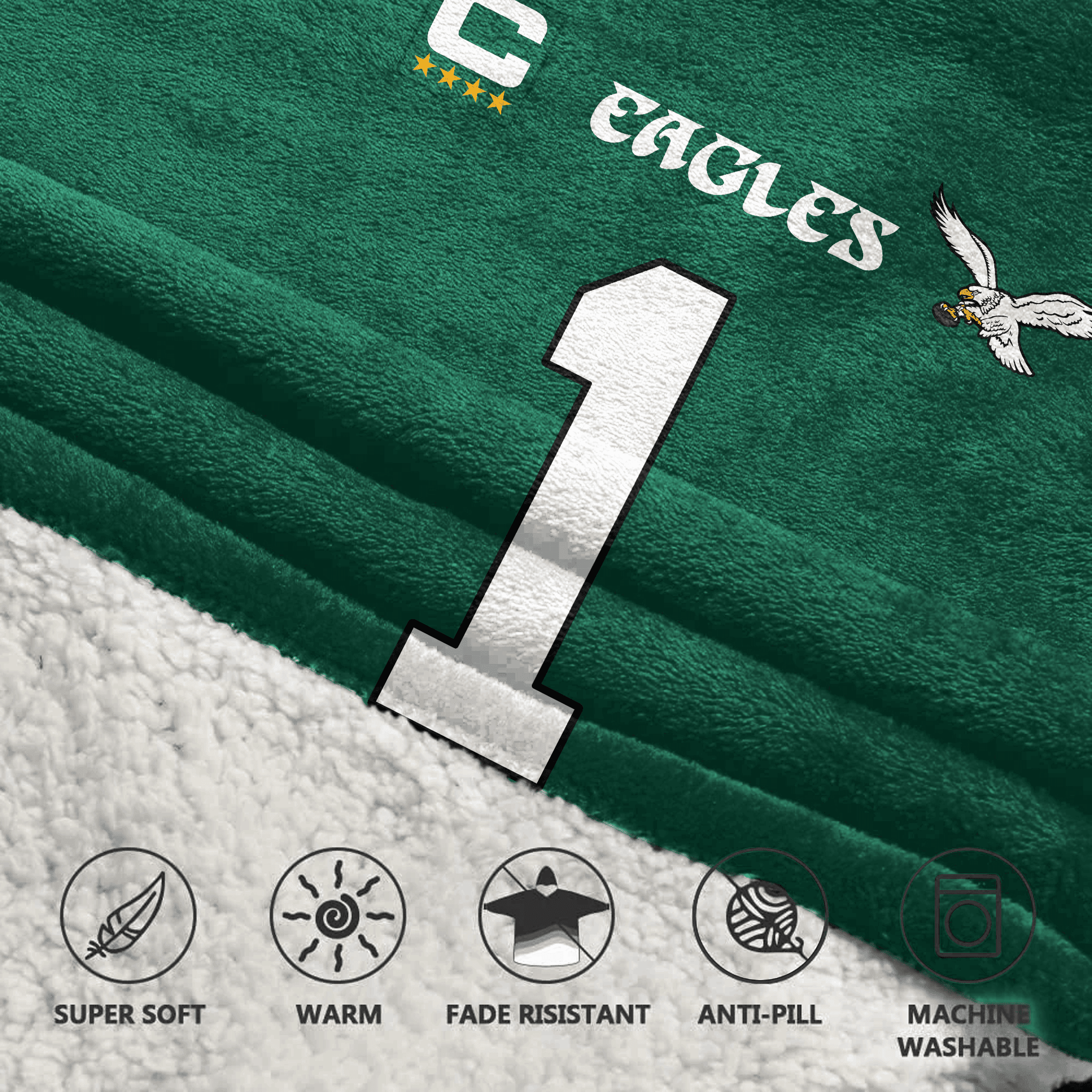 Adult Captain 1 Philadelphia Football Unisex Blanket Hoodie