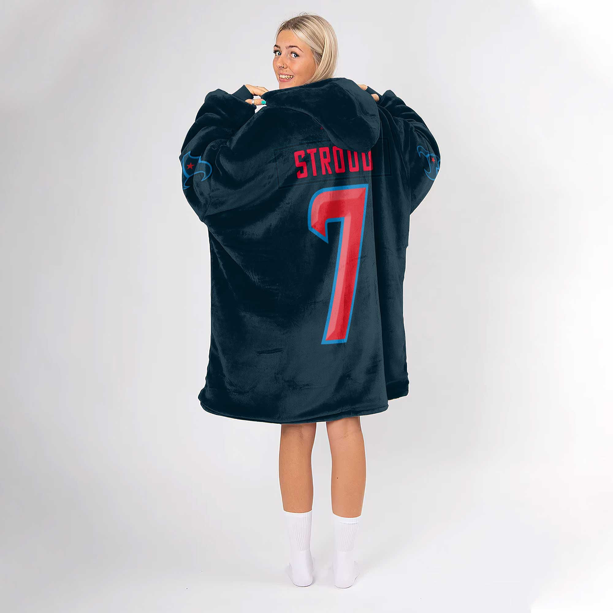 Adult C.S 7 Houston Football Unisex Blanket Hoodie
