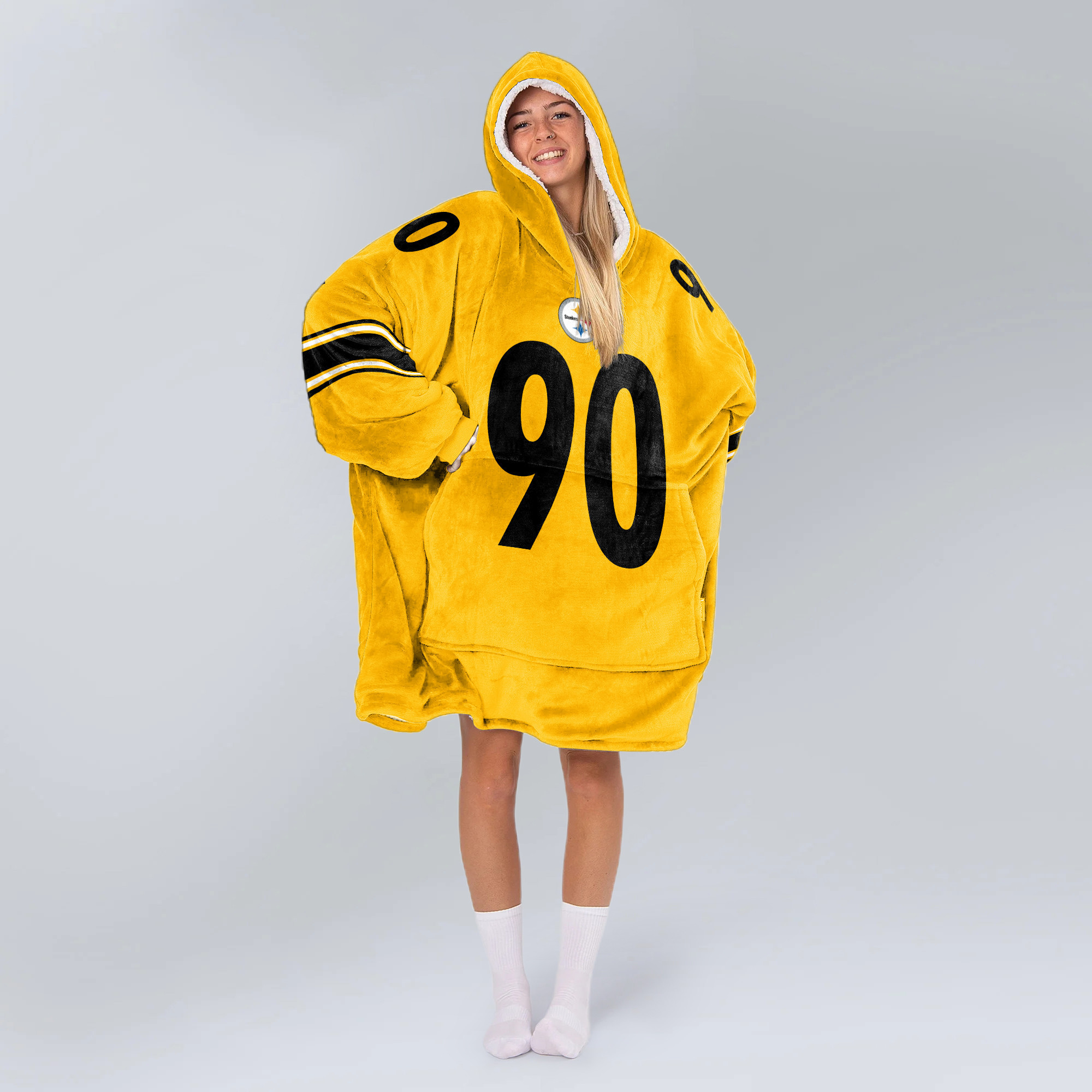Adult T.J.W 90 Pittsburgh Football Unisex Blanket Hoodie