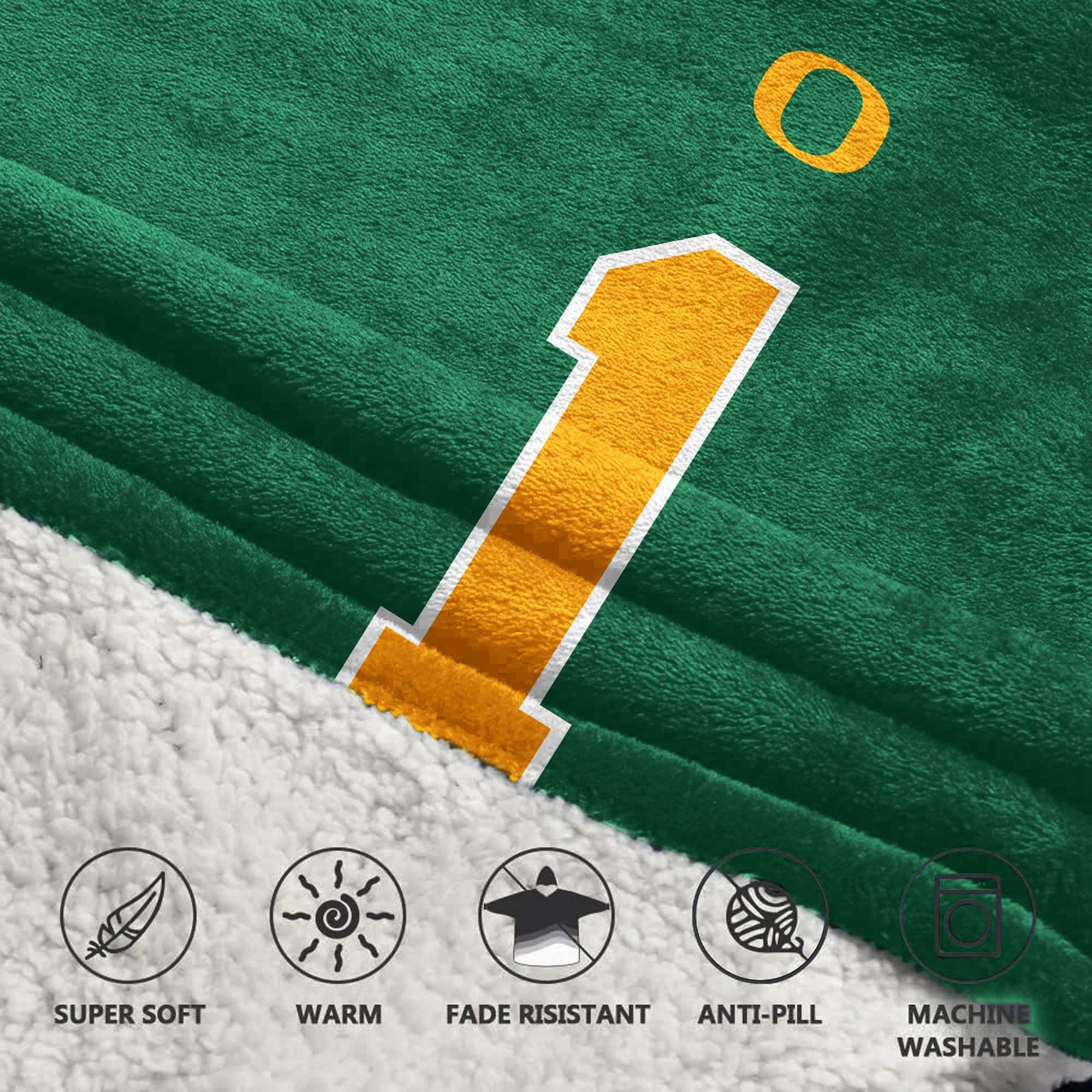 Adult 1 Oregon Football Unisex Blanket Hoodie